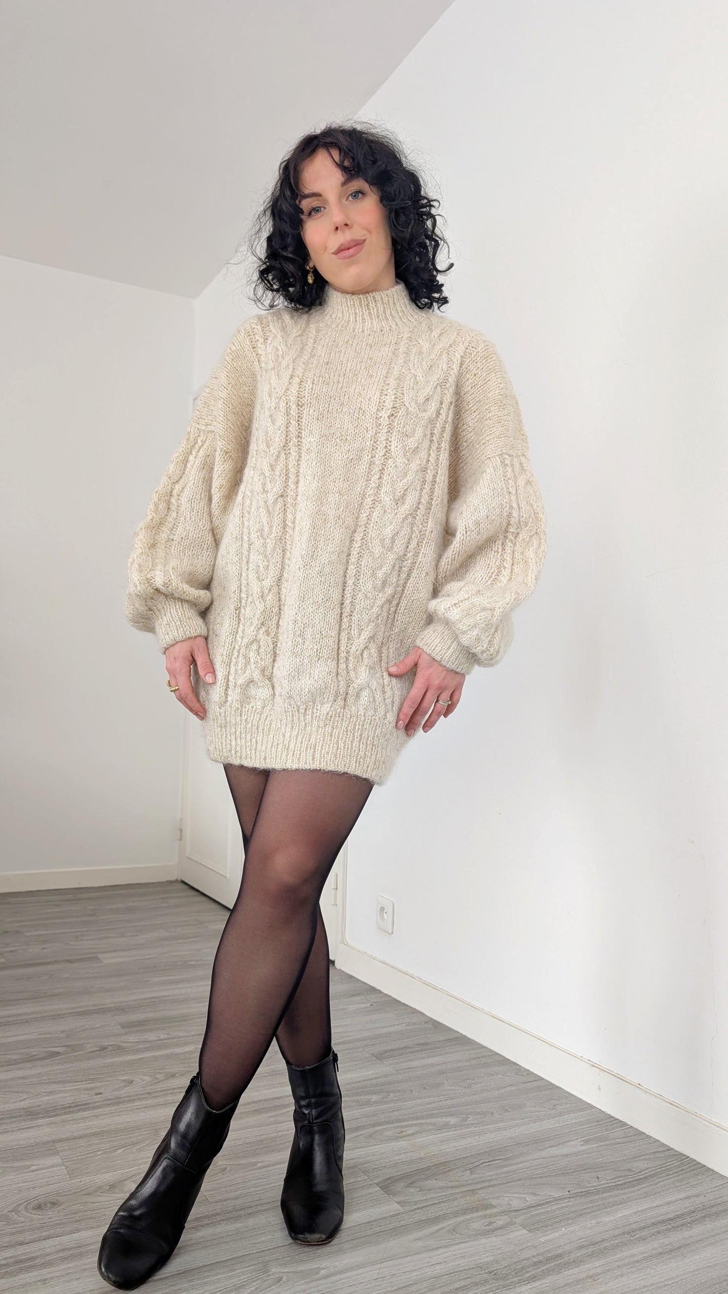 Pull robe laine et mohair T38