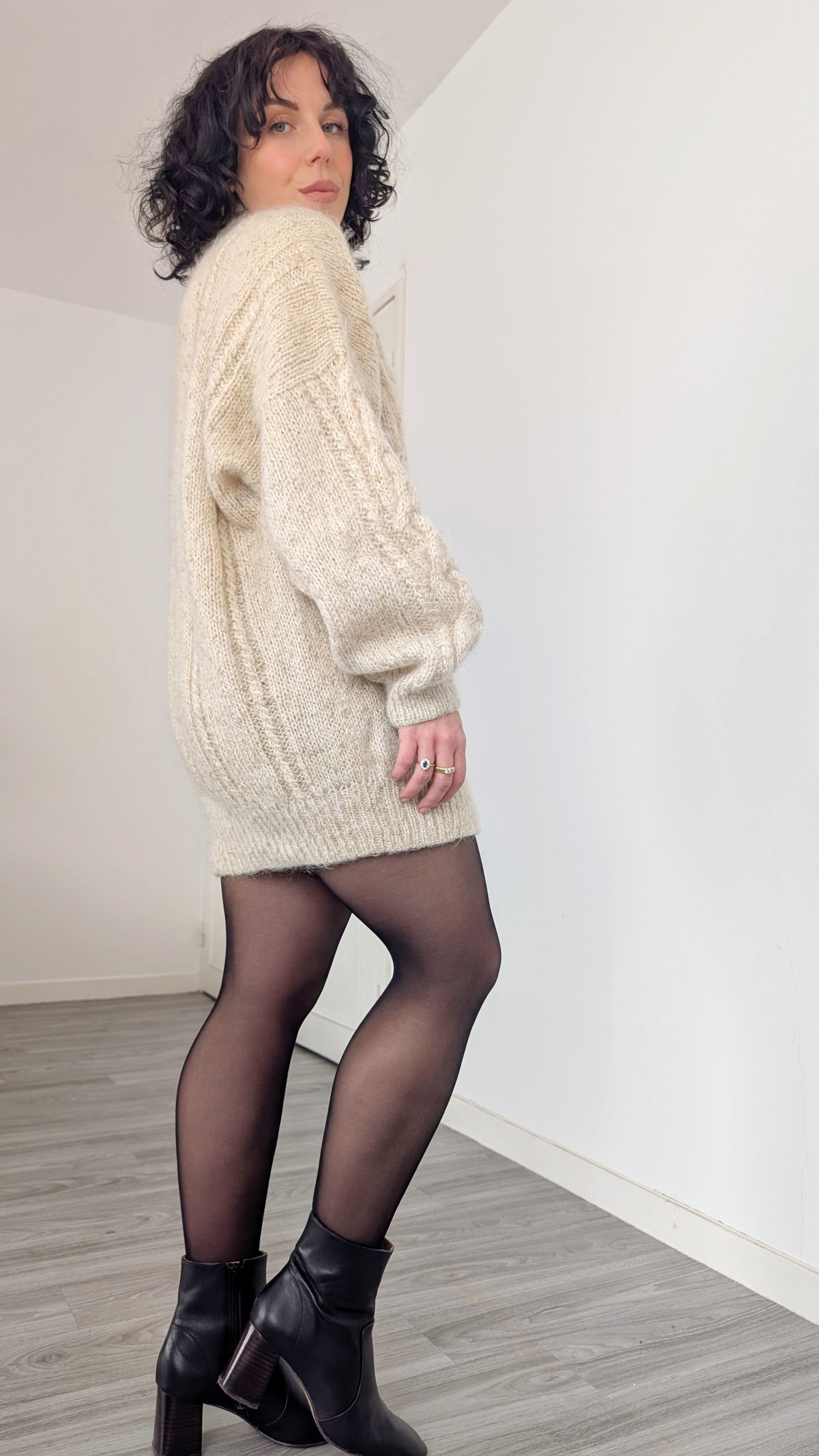 Pull robe laine et mohair T38