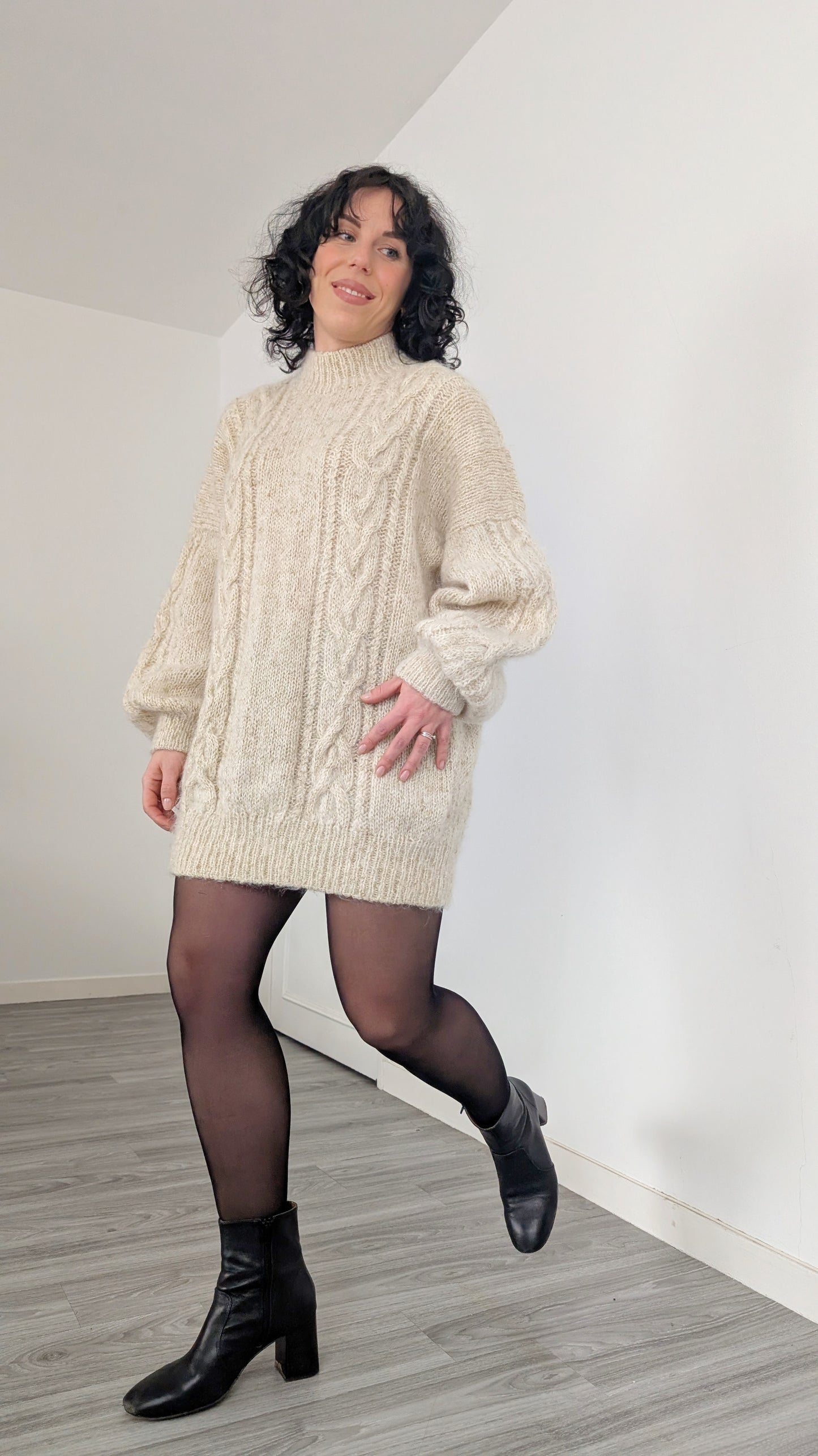 Pull robe laine et mohair T38