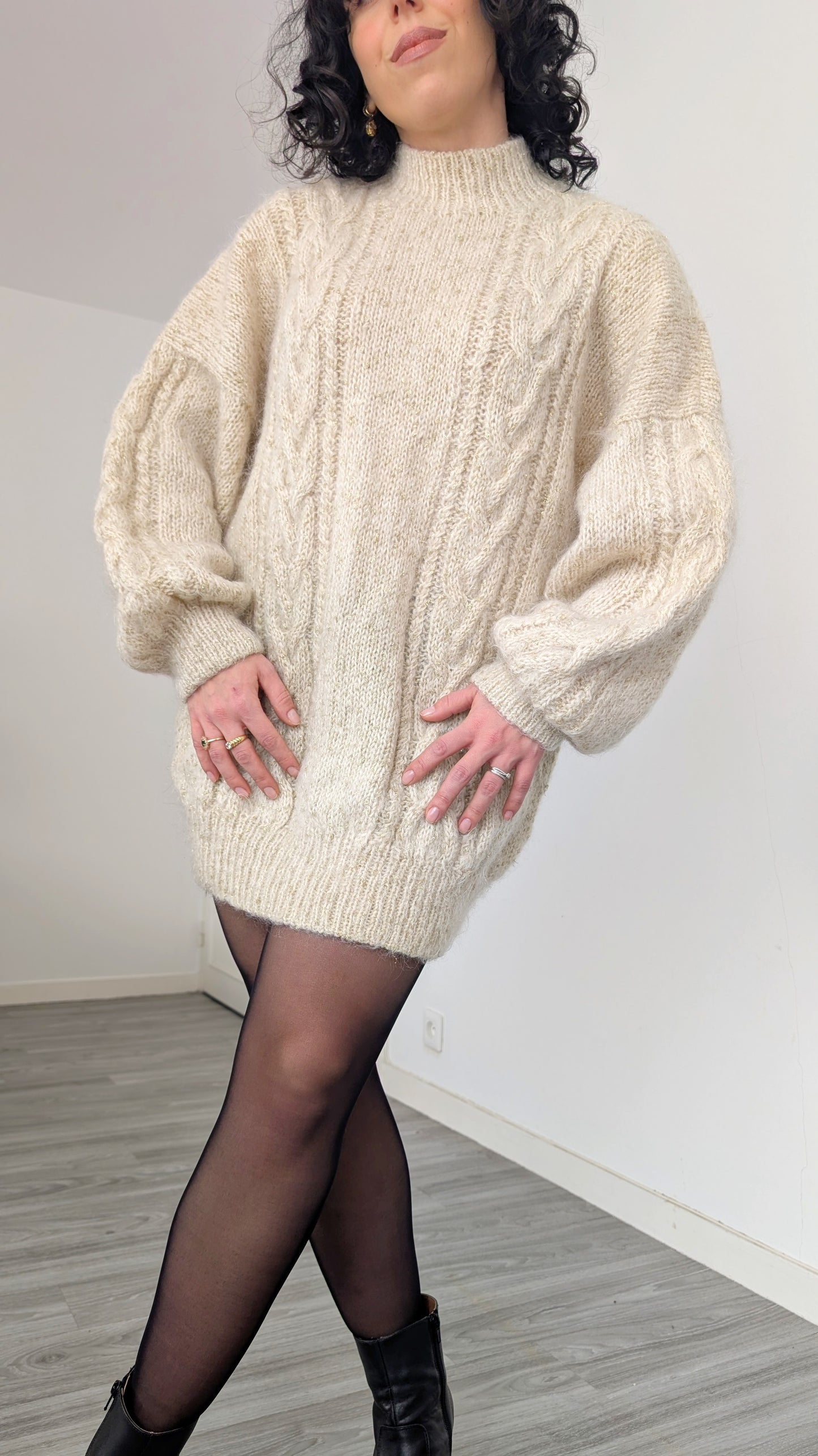 Pull robe laine et mohair T38
