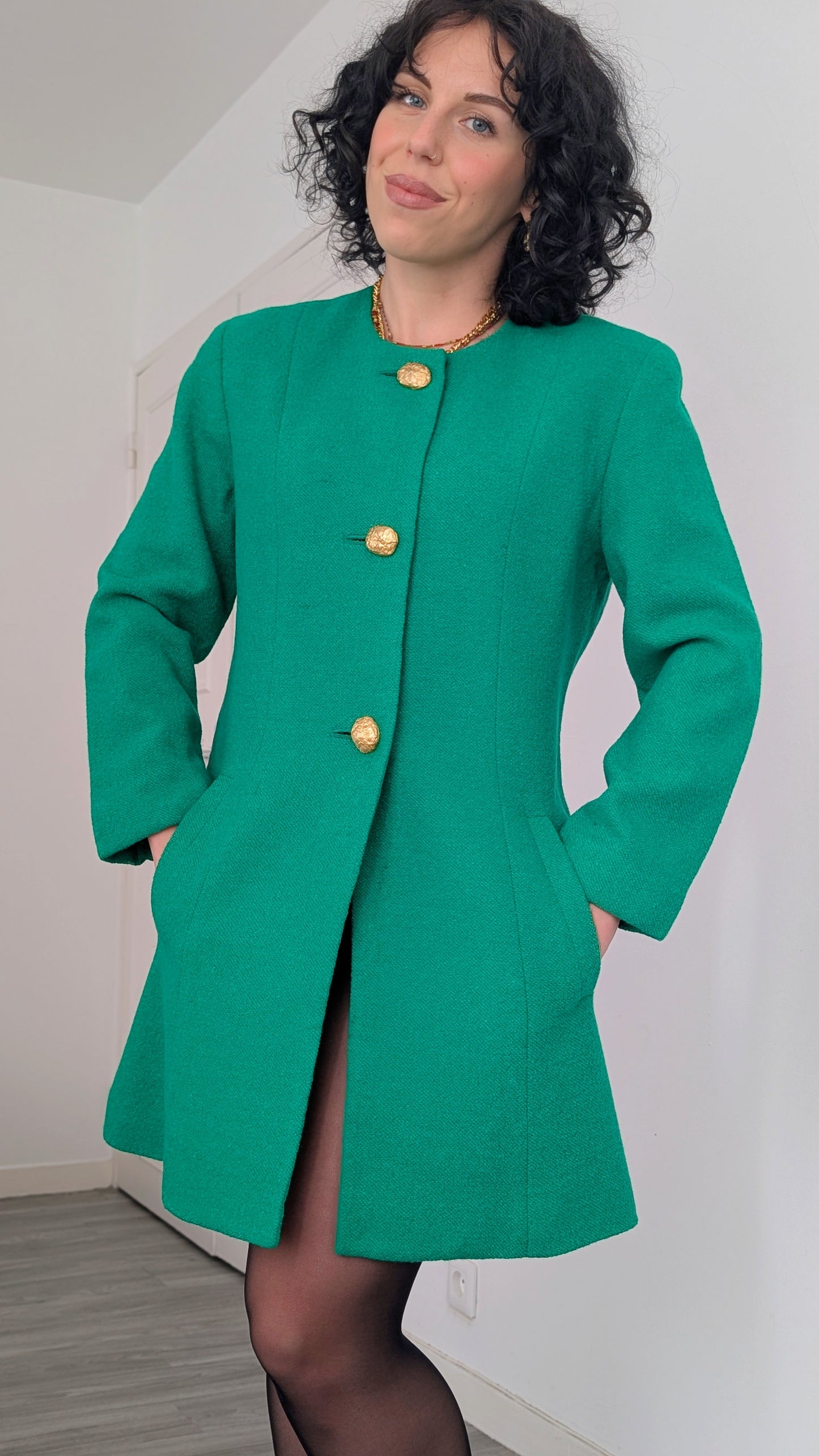 Robe / blazer Anne Klein laine 80s T36-38