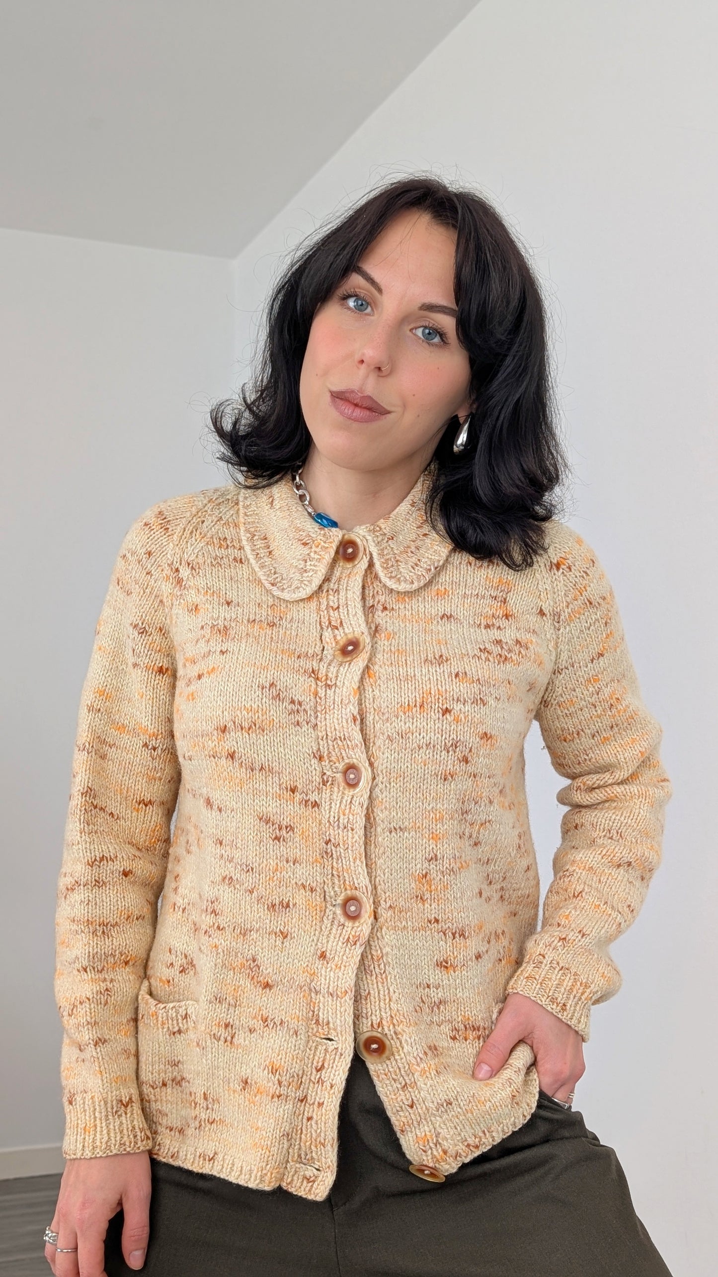 Cardigan laine fait main T36-38