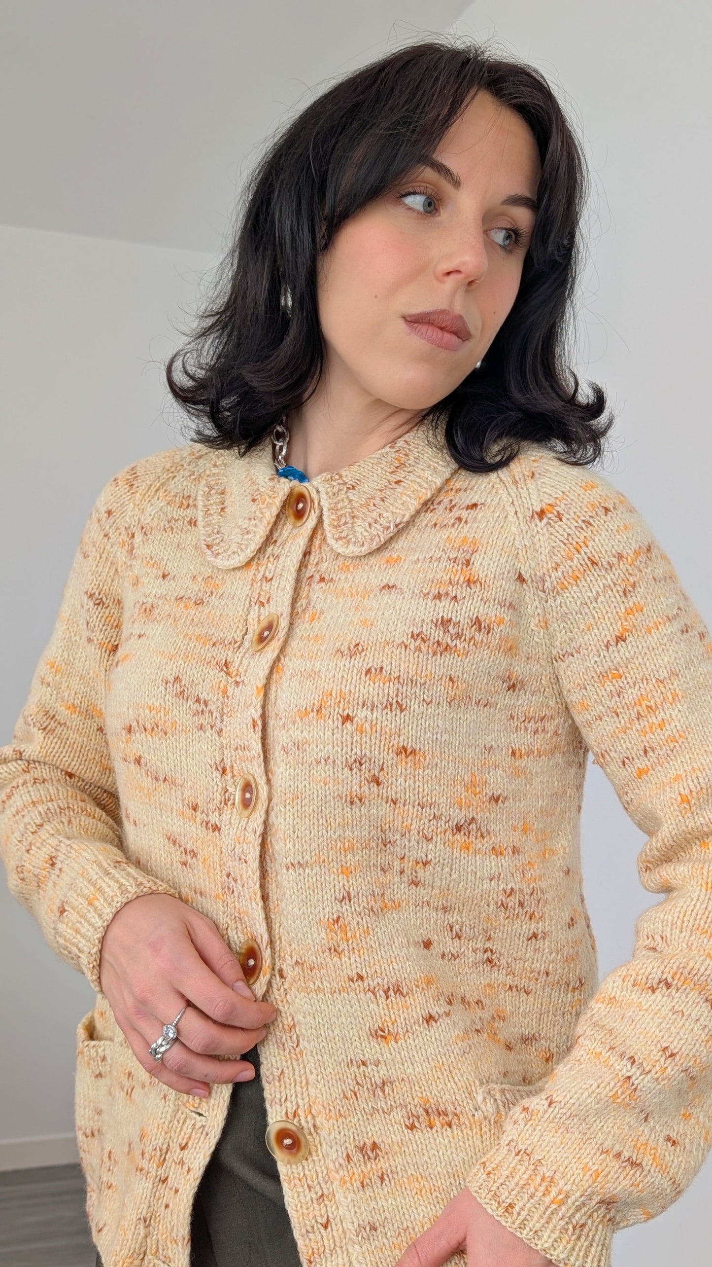 Cardigan laine fait main T36-38