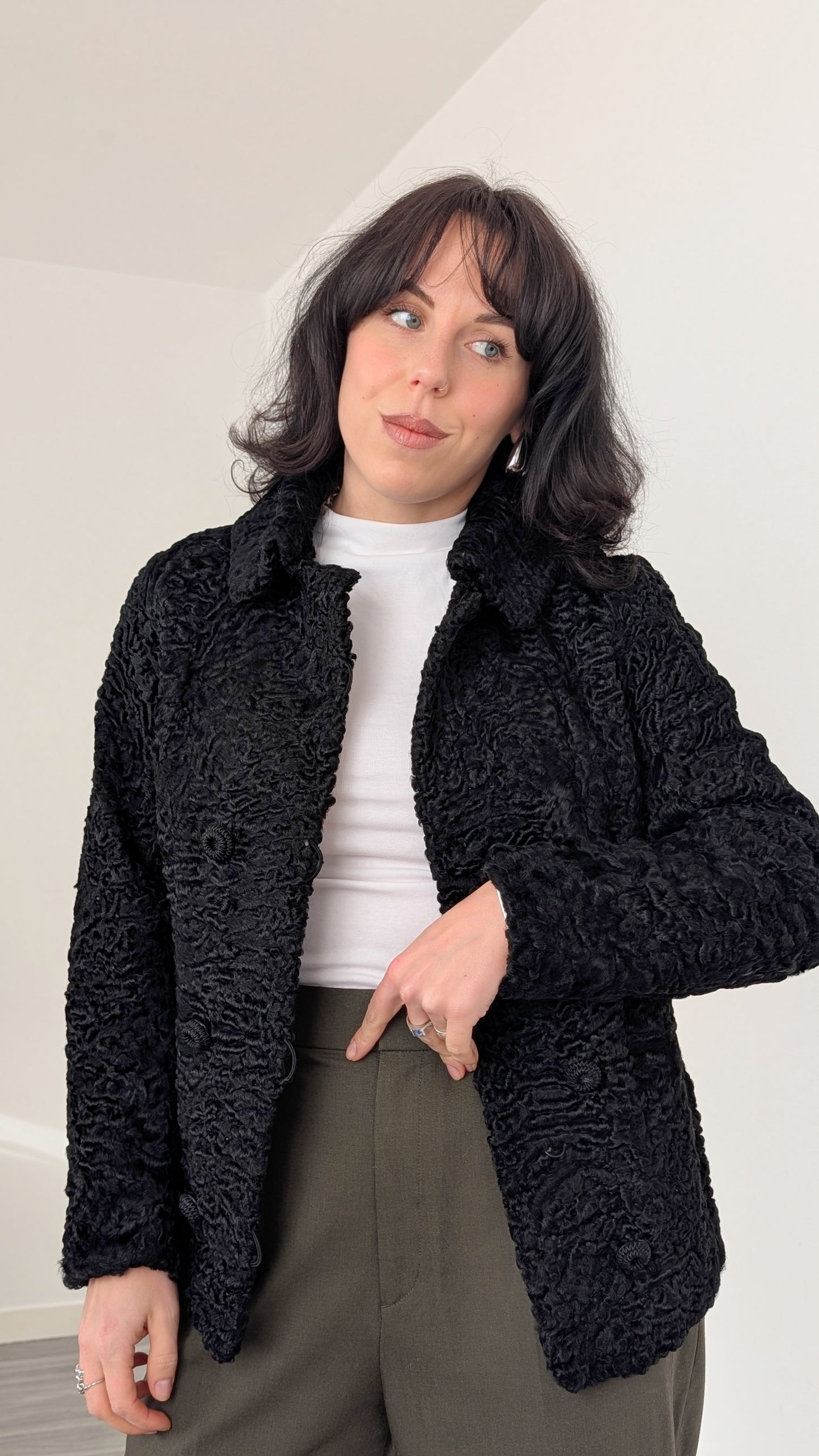 Veste 60s mouton astrakan T36