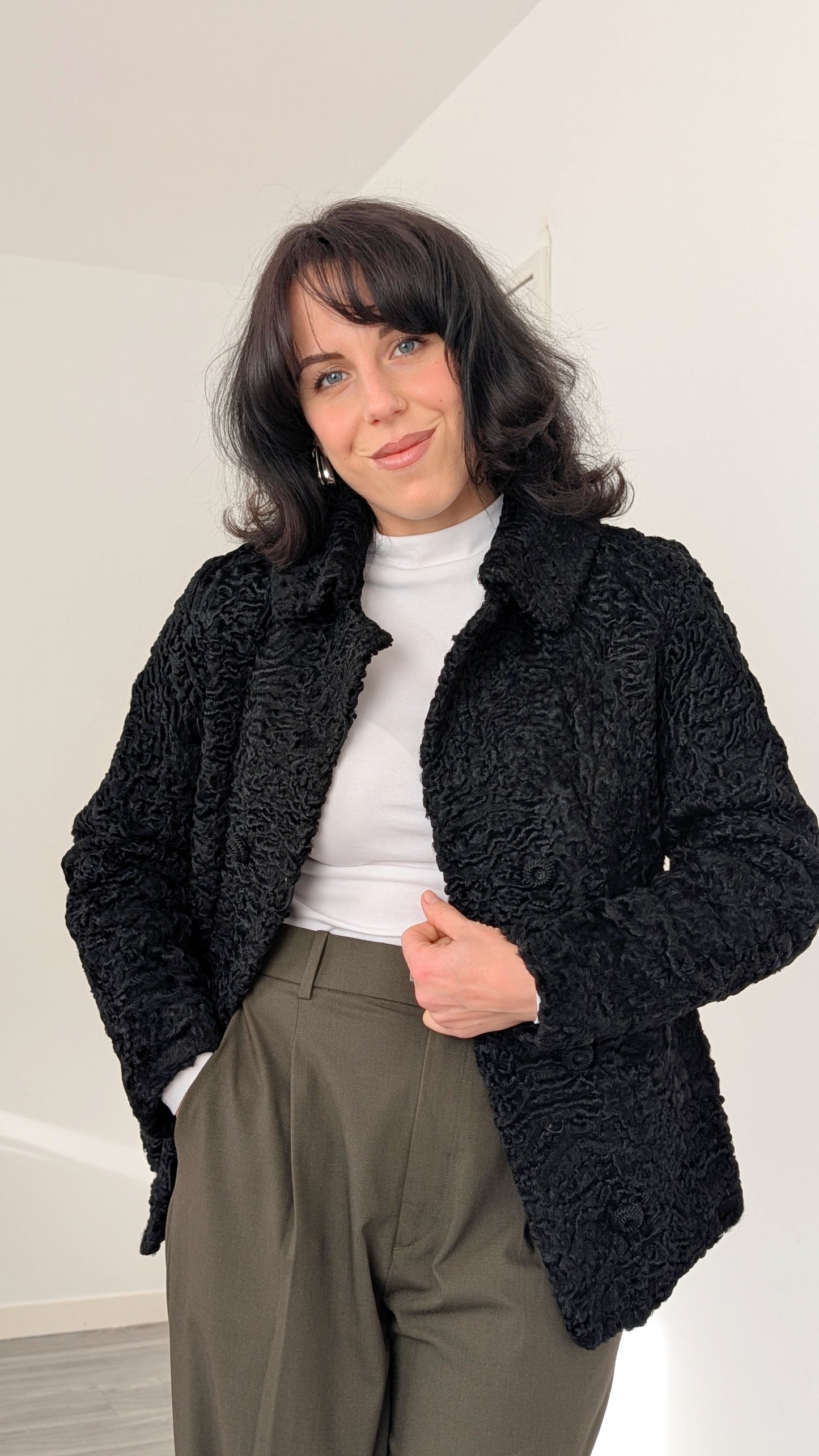 Veste 60s mouton astrakan T36