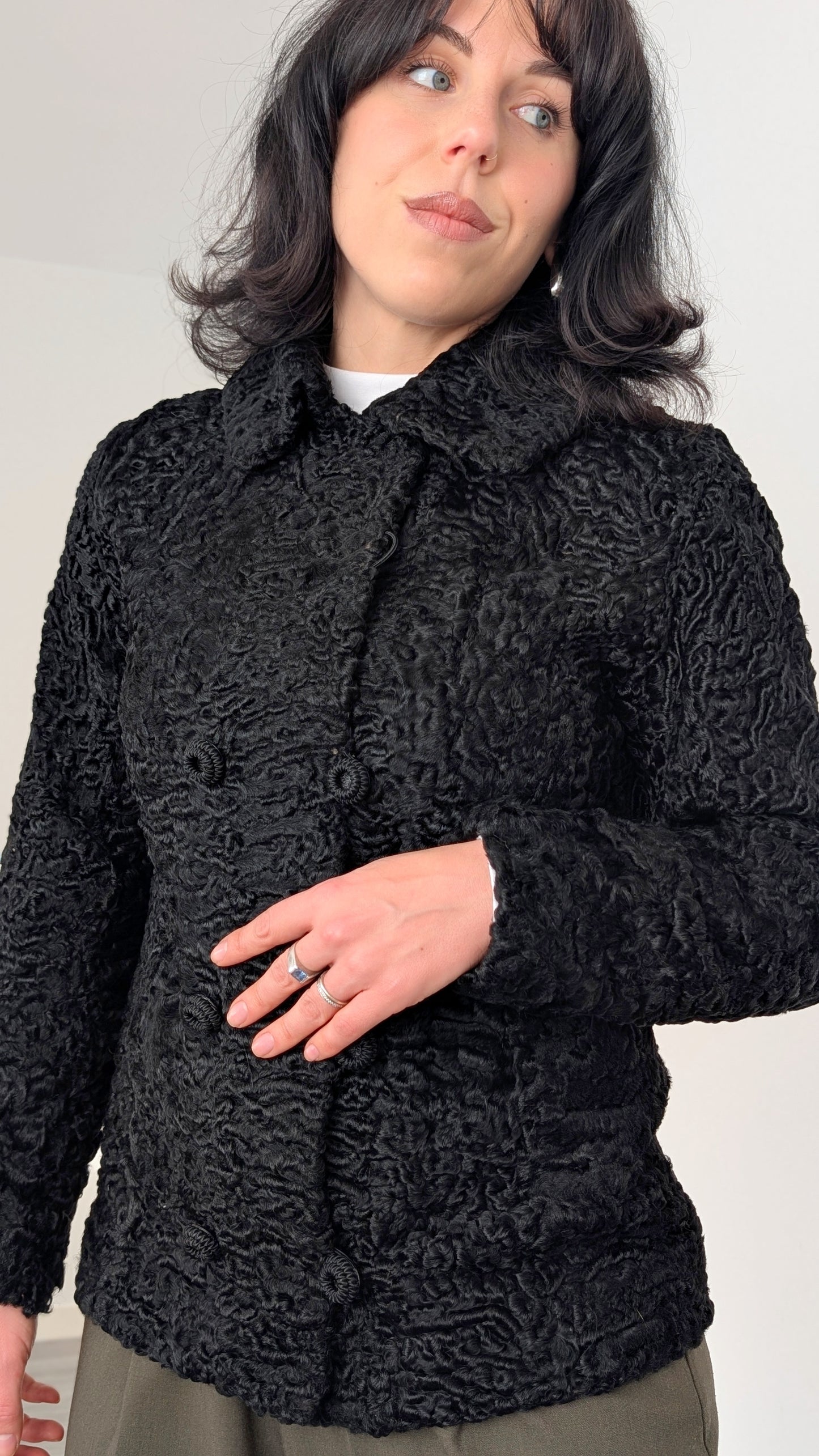 Veste 60s mouton astrakan T36