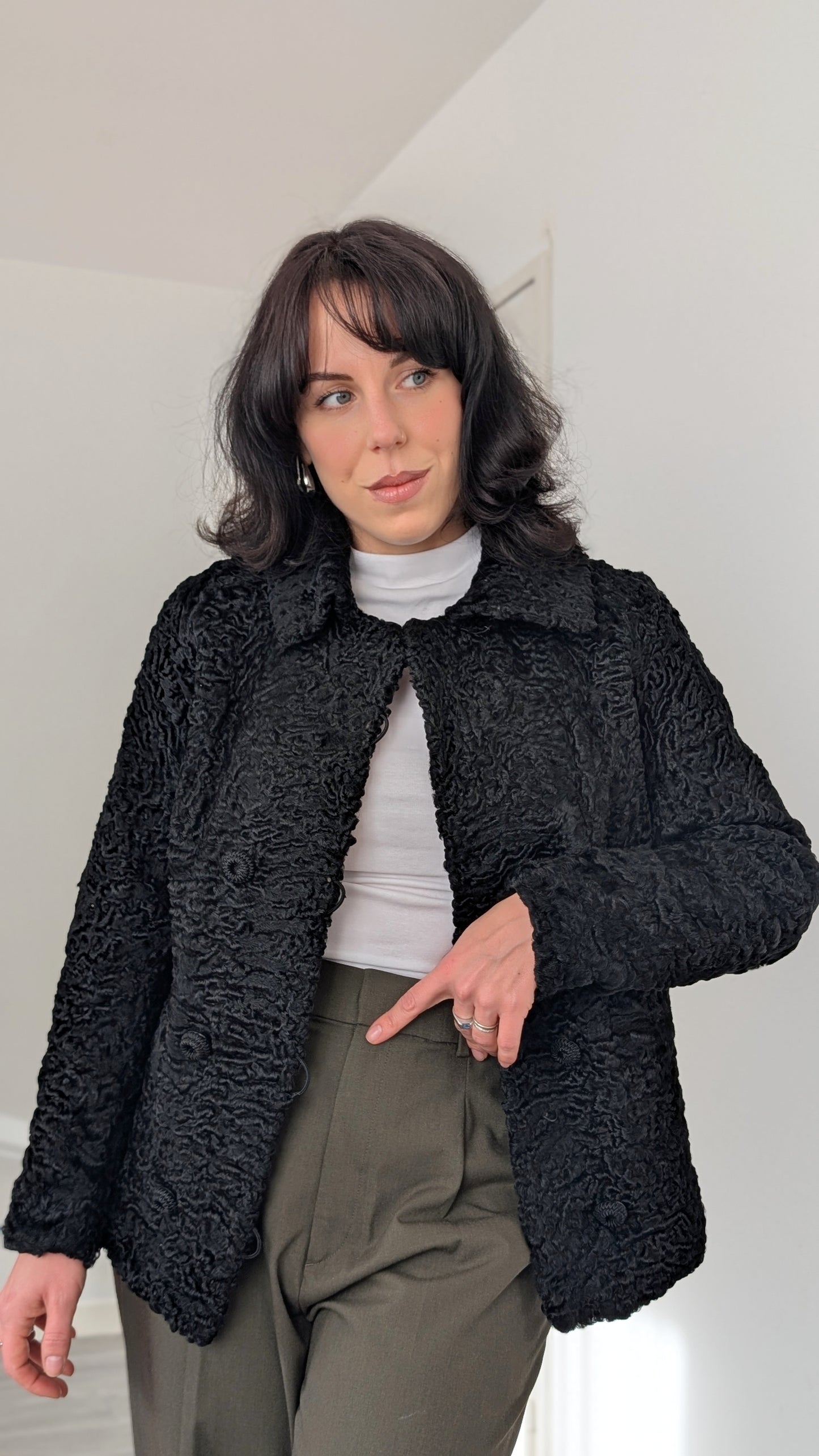 Veste 60s mouton astrakan T36