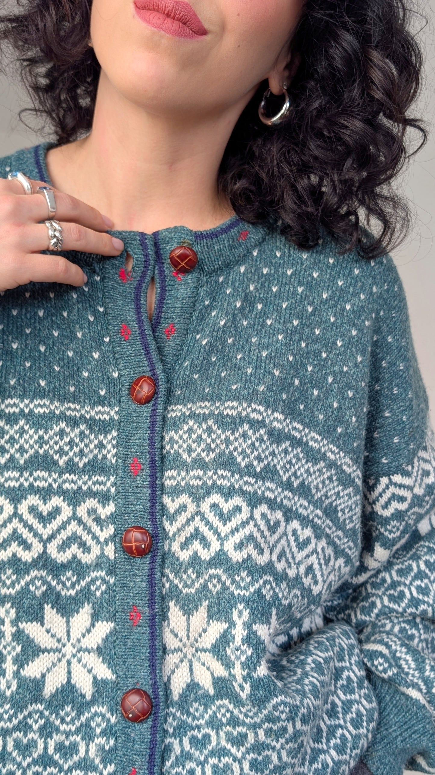 Cardigan coton et laine 80s T42-44