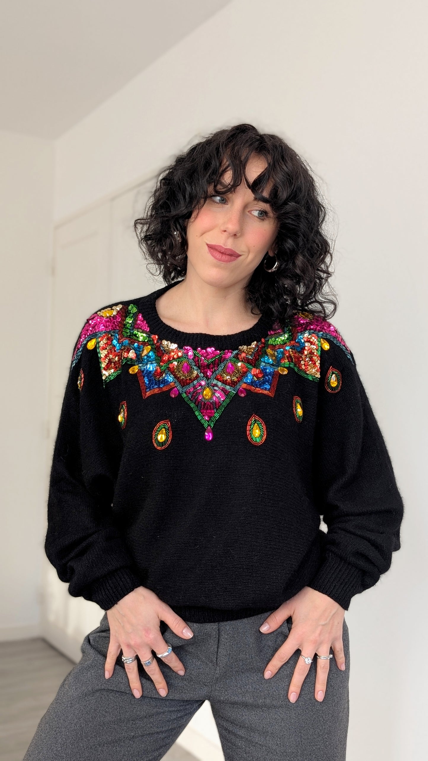 Pull 80s soie angora et laine T40-42