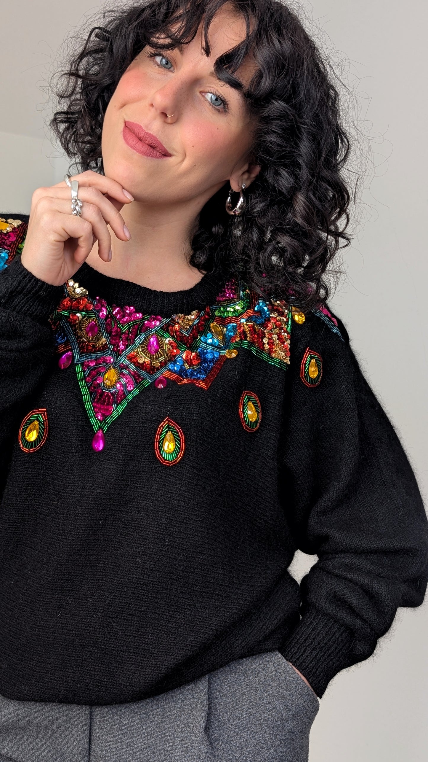 Pull 80s soie angora et laine T40-42