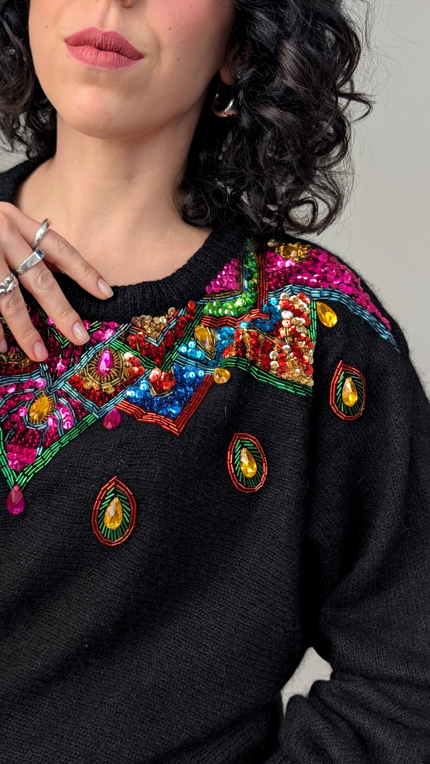 Pull 80s soie angora et laine T40-42