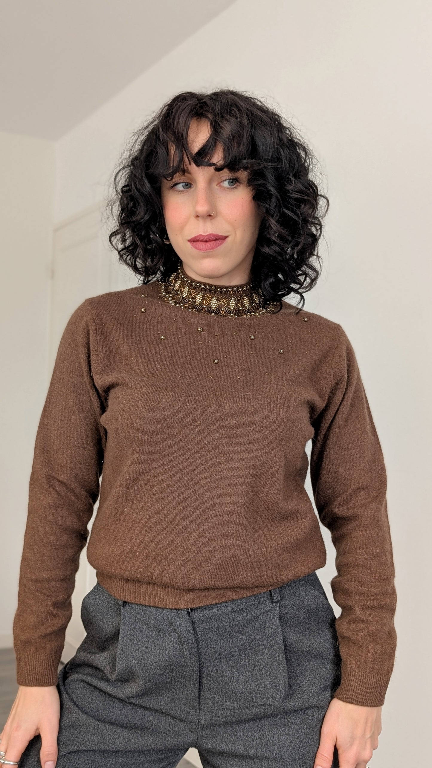 Pull col mao 60s laine et angora T36