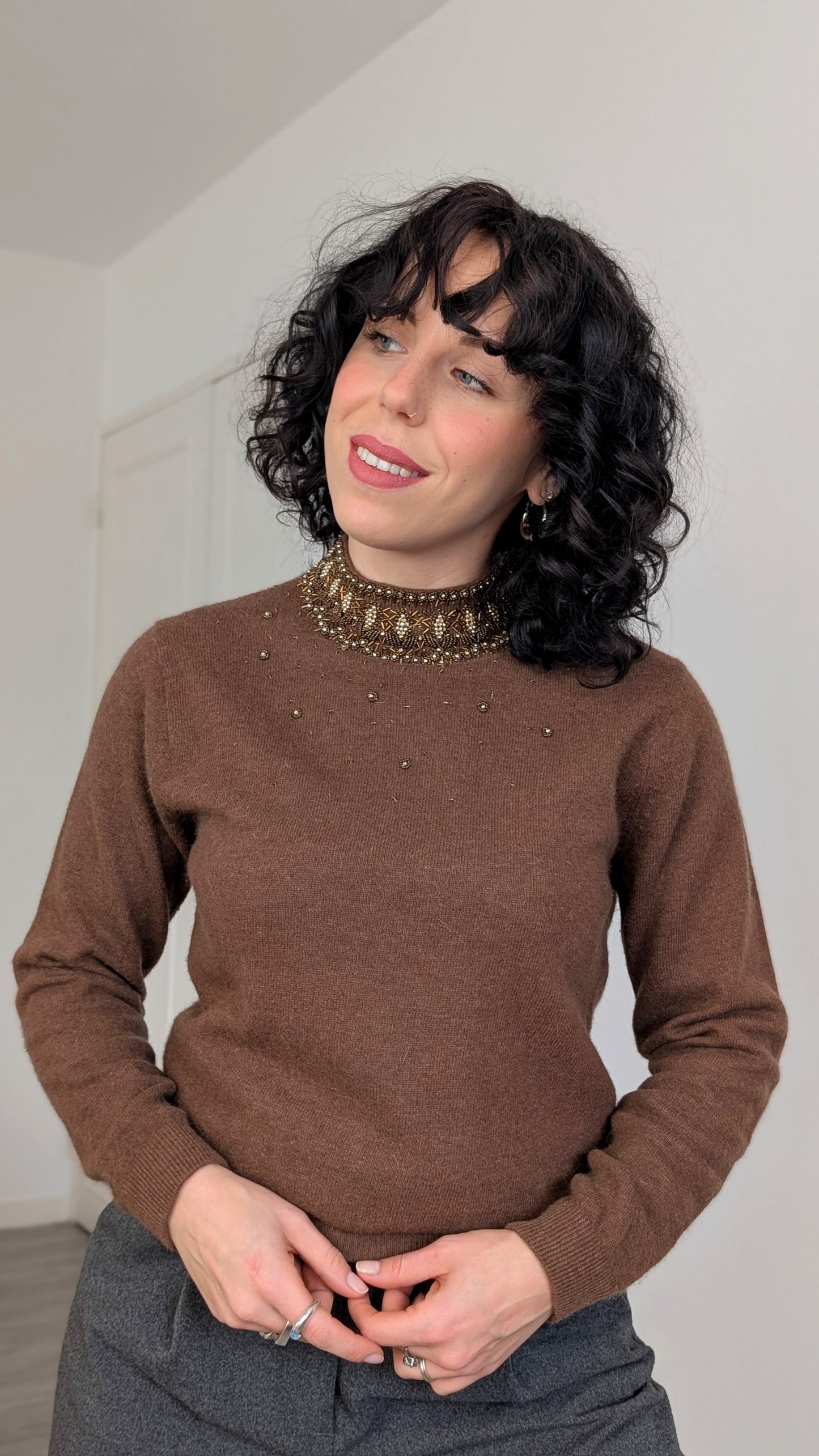 Pull col mao 60s laine et angora T36