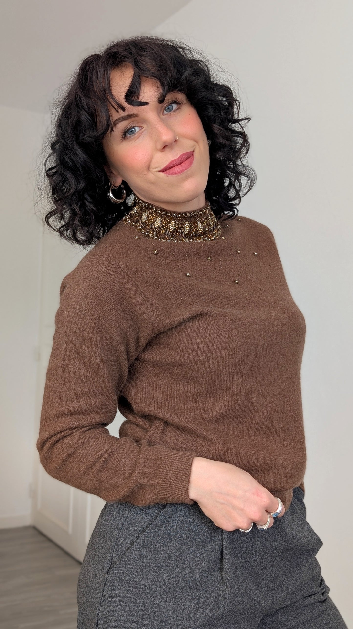 Pull col mao 60s laine et angora T36