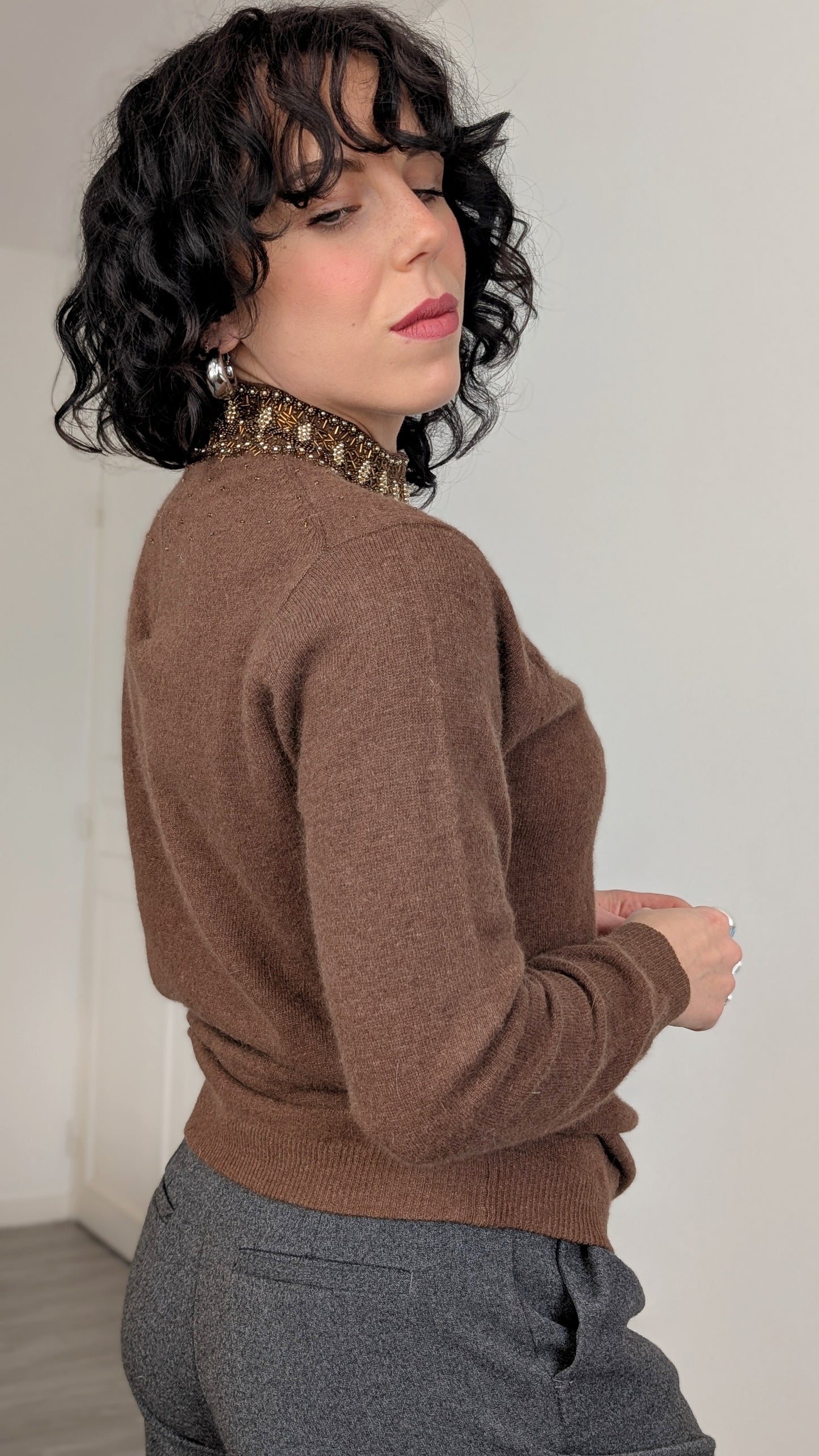 Pull col mao 60s laine et angora T36