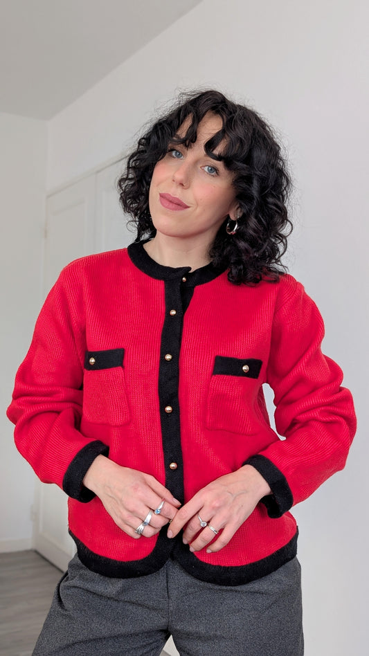 Cardigan laine et coton 80s T40-42