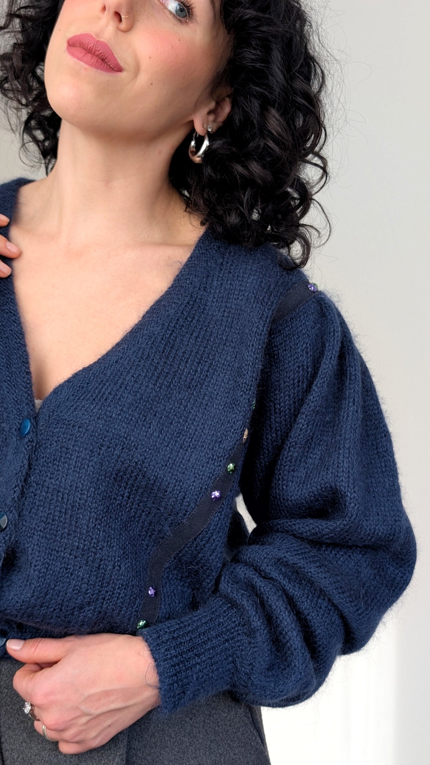 Cardigan mohair 80s T40-42