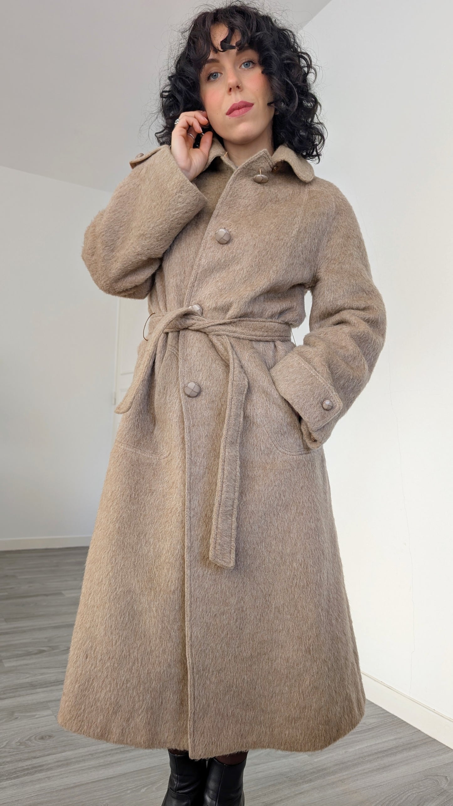 Manteau laine lama 70s T36-38