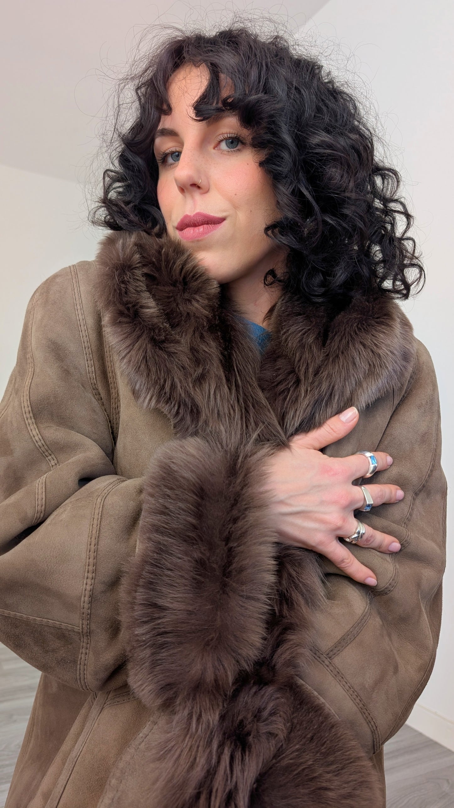 Manteau peau lainée mouton T40-42