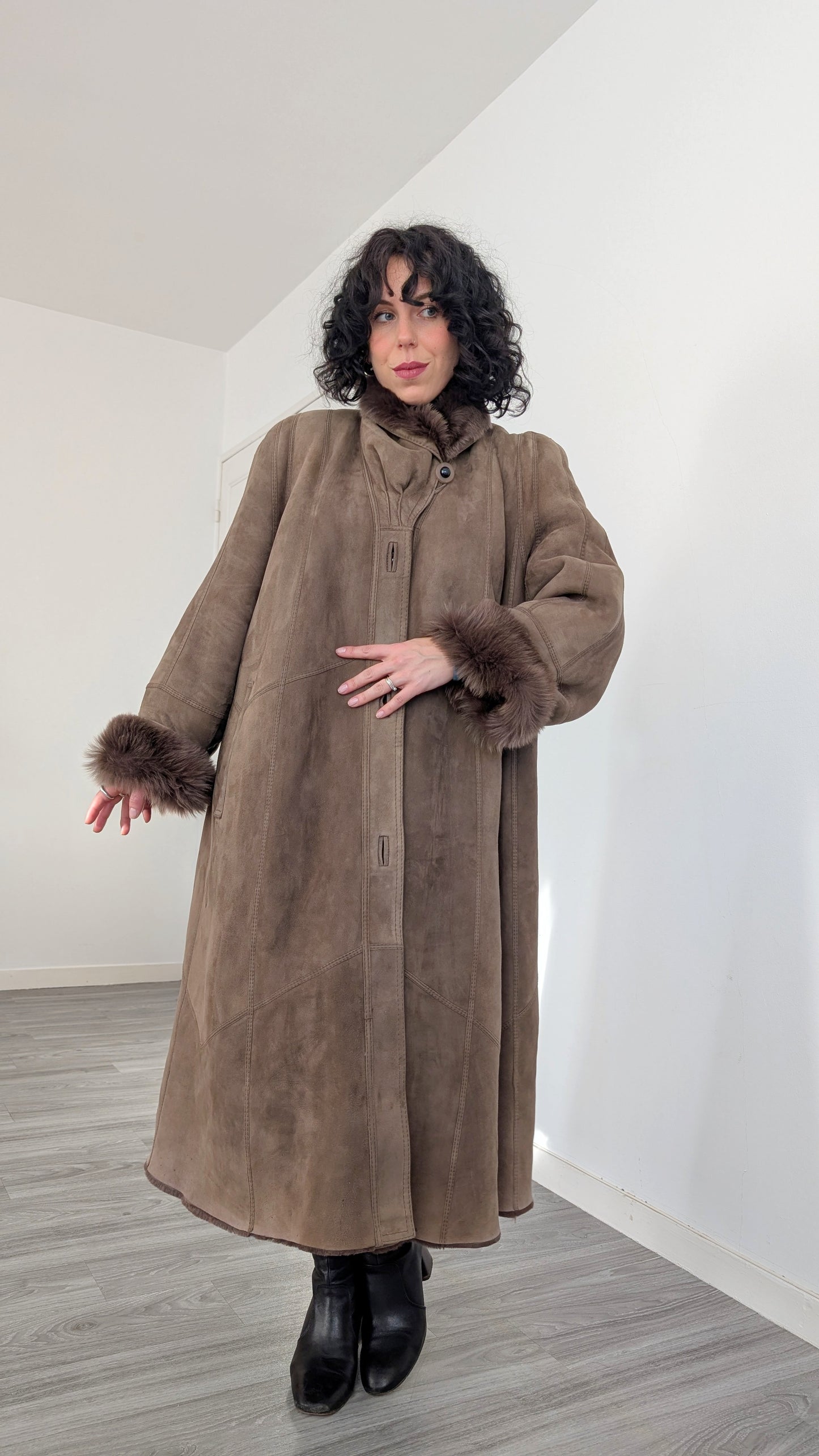 Manteau peau lainée mouton T40-42