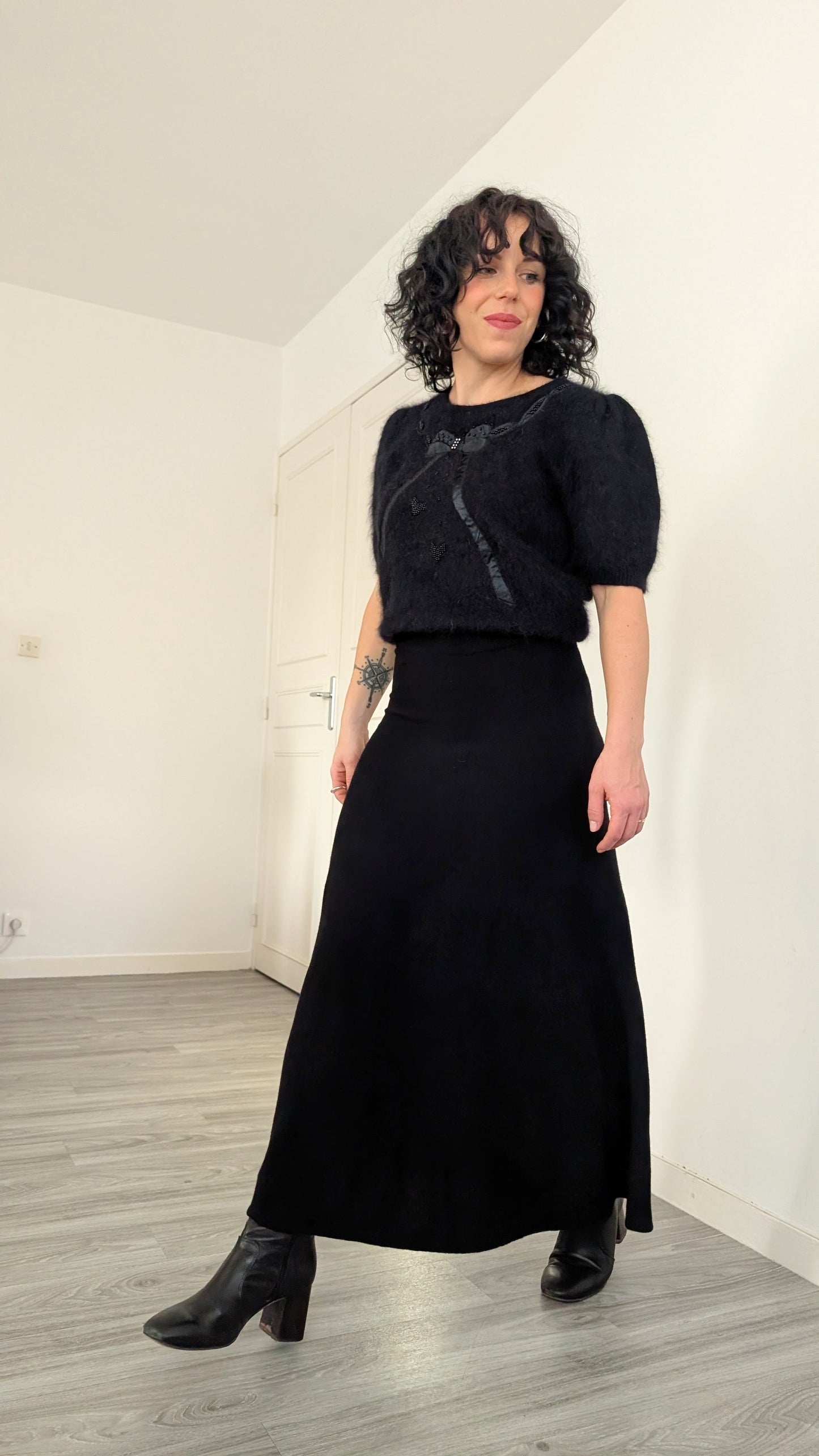 Jupe laine maxi laine douce T38