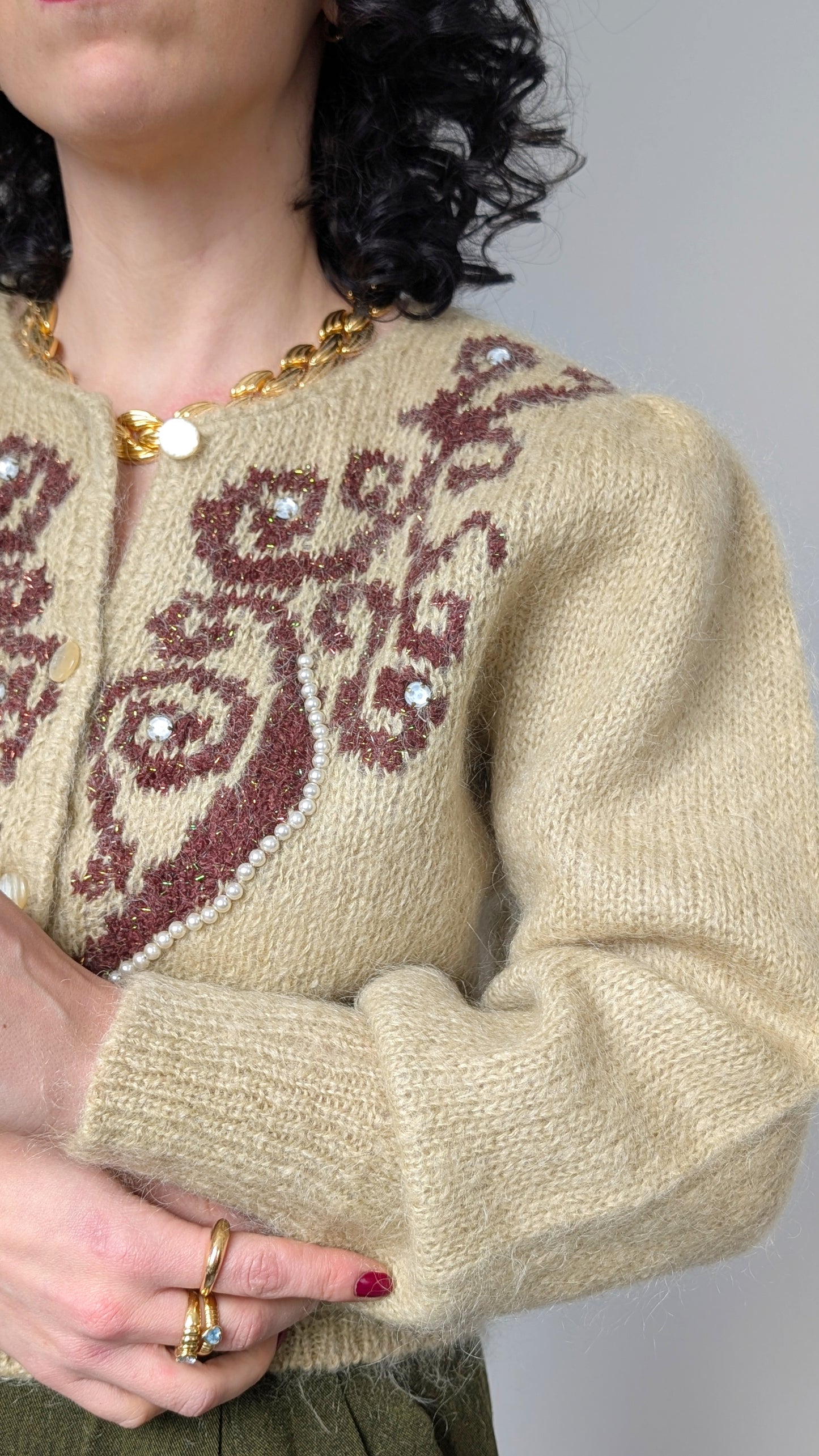 Cardigan laine 80s T38-40