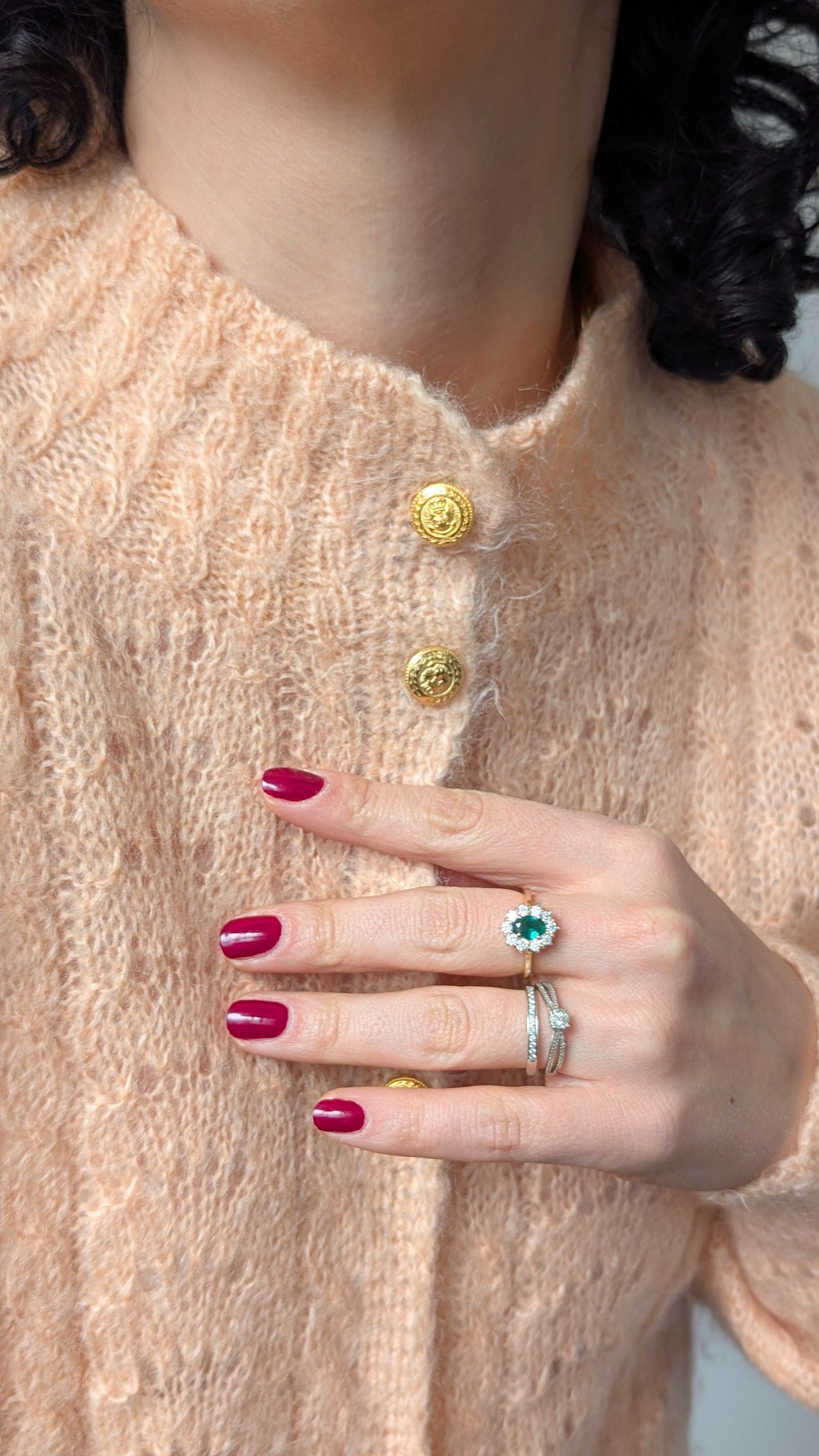 Cardigan kid mohair fait main T42-44