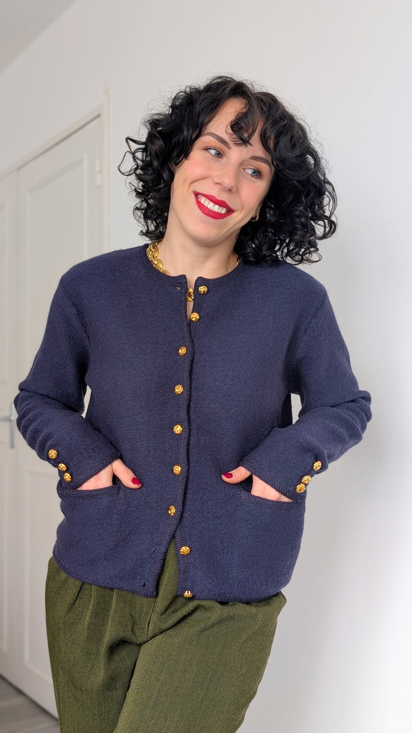 Cardigan pure laine 80s T36