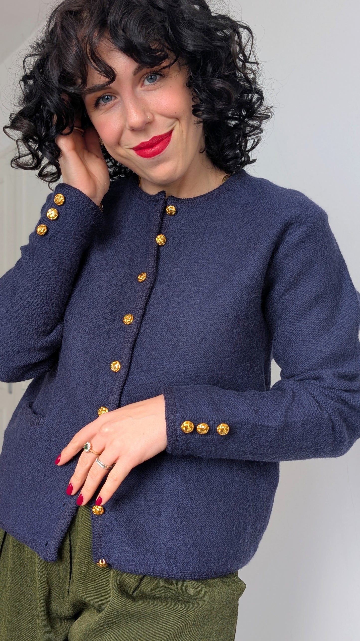 Cardigan pure laine 80s T36