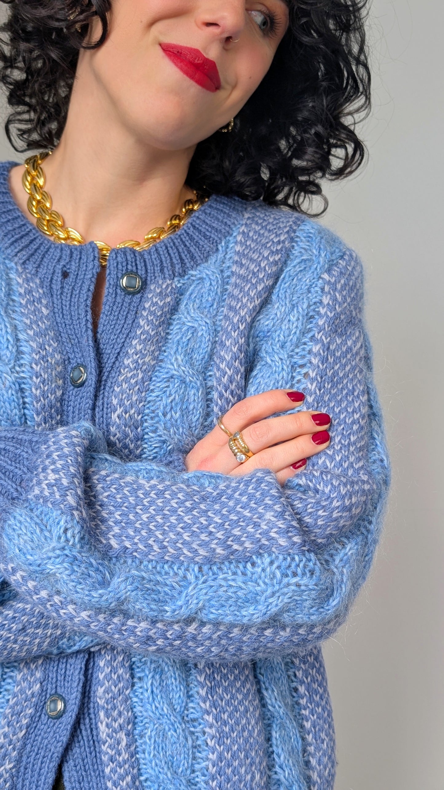 Cardigan laine fait main T40-42