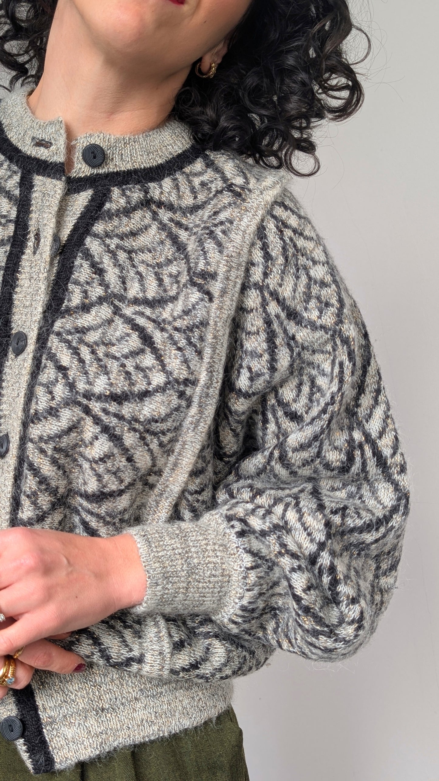 Cardigan laine et mohair 80s T40-42