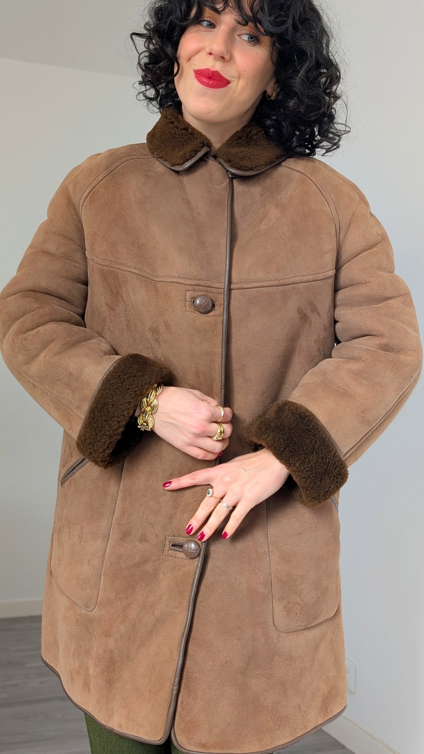 Manteau peau lainée 70s T38
