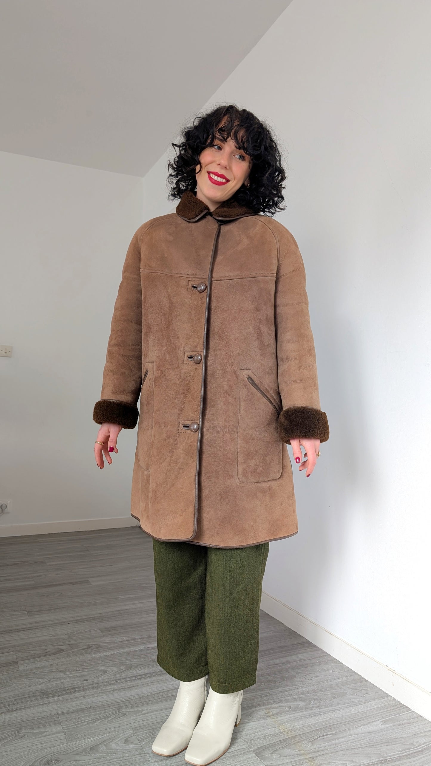 Manteau peau lainée 70s T38