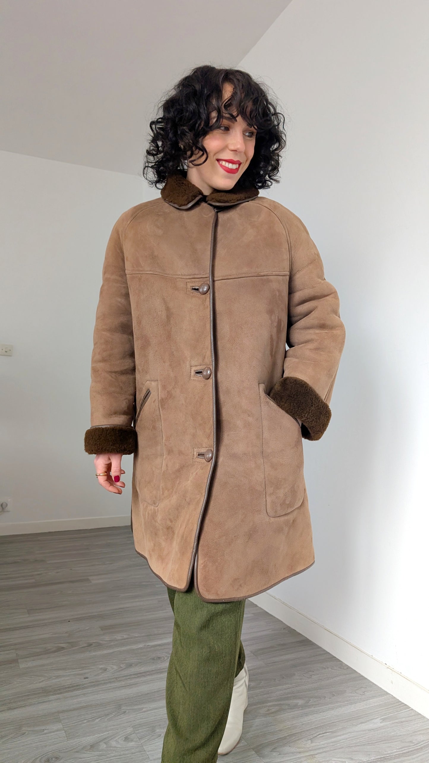 Manteau peau lainée 70s T38