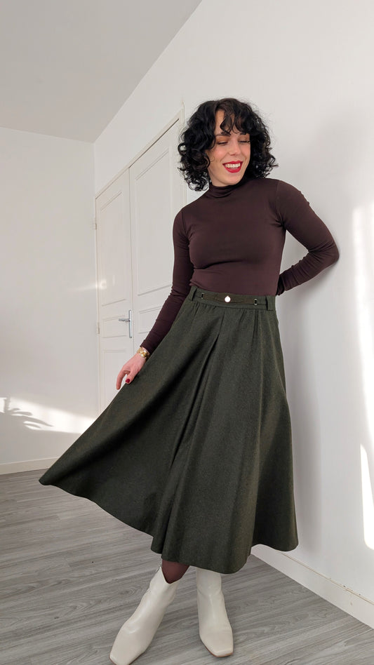 Jupe midi pure laine T40