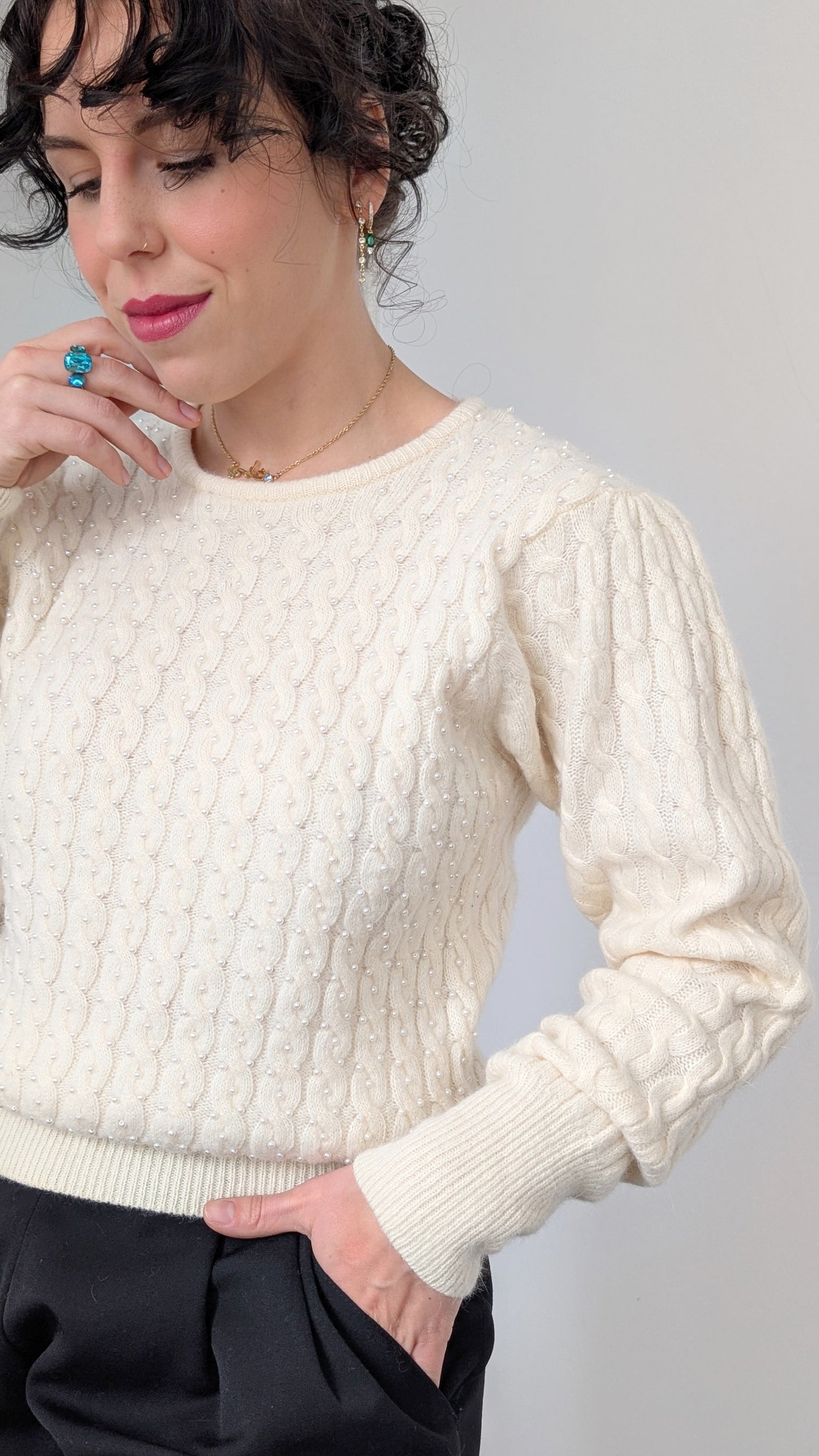 Pull laine agneau et angora T36/38