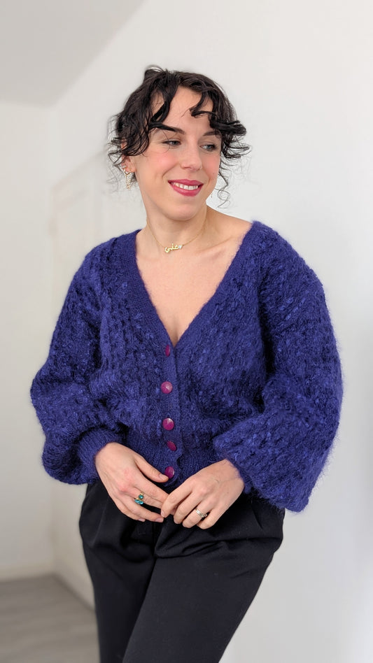 Cardigan laine et mohair 80s T40-42