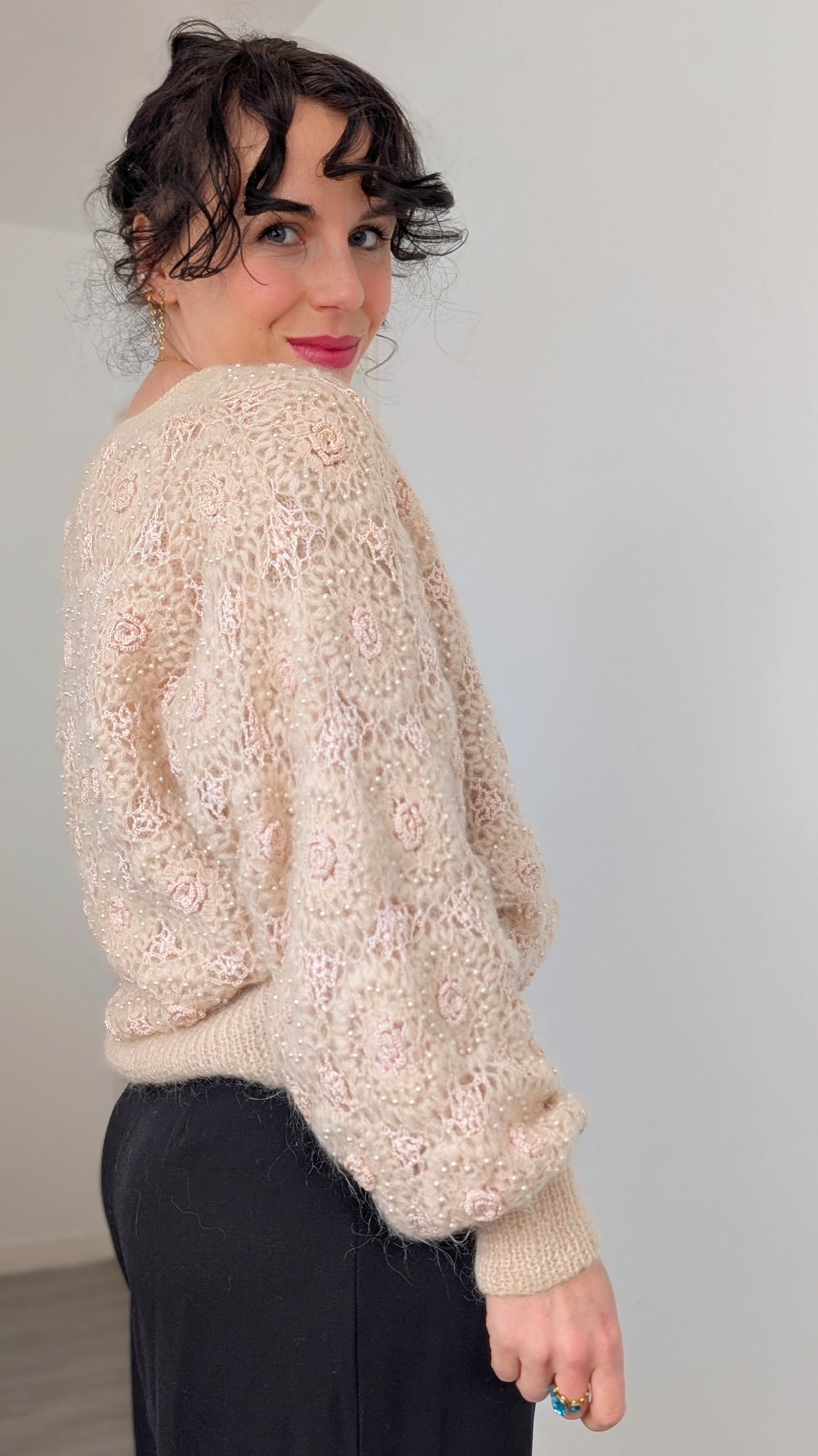 Cardigan laine et mohair 80s T40-42