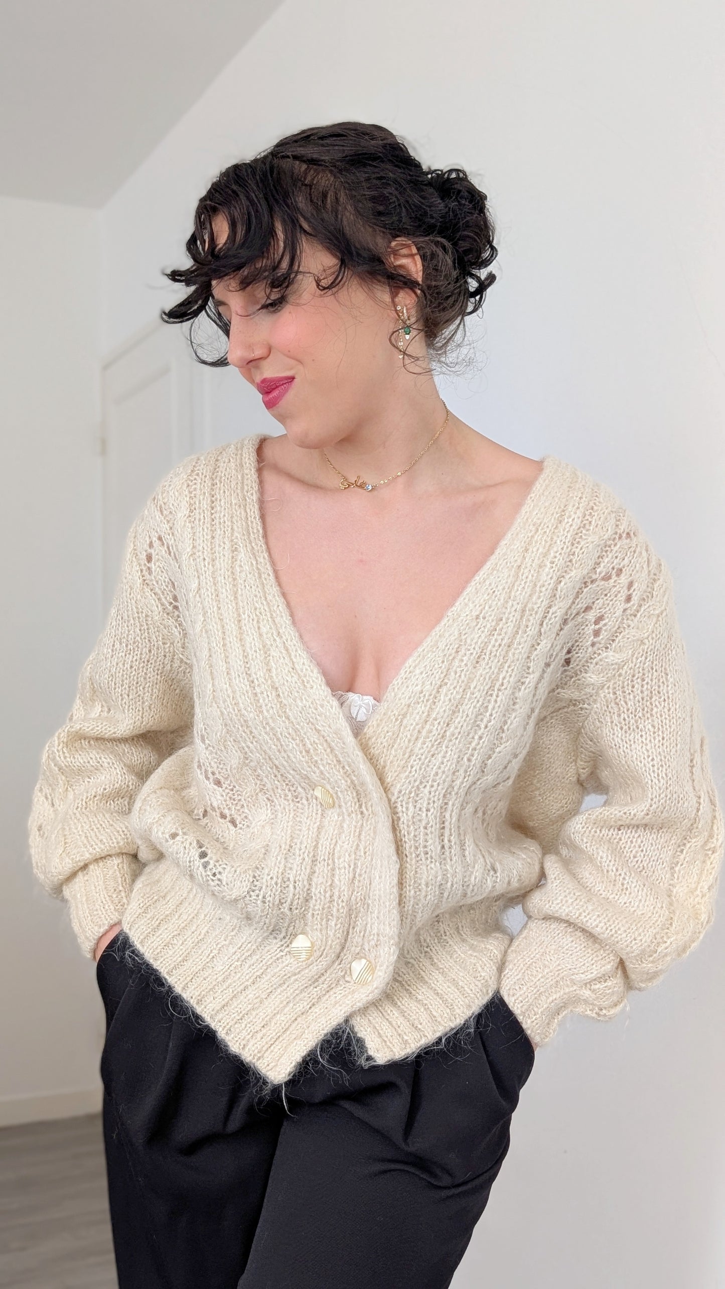 Cardigan laine et mohair T40-42