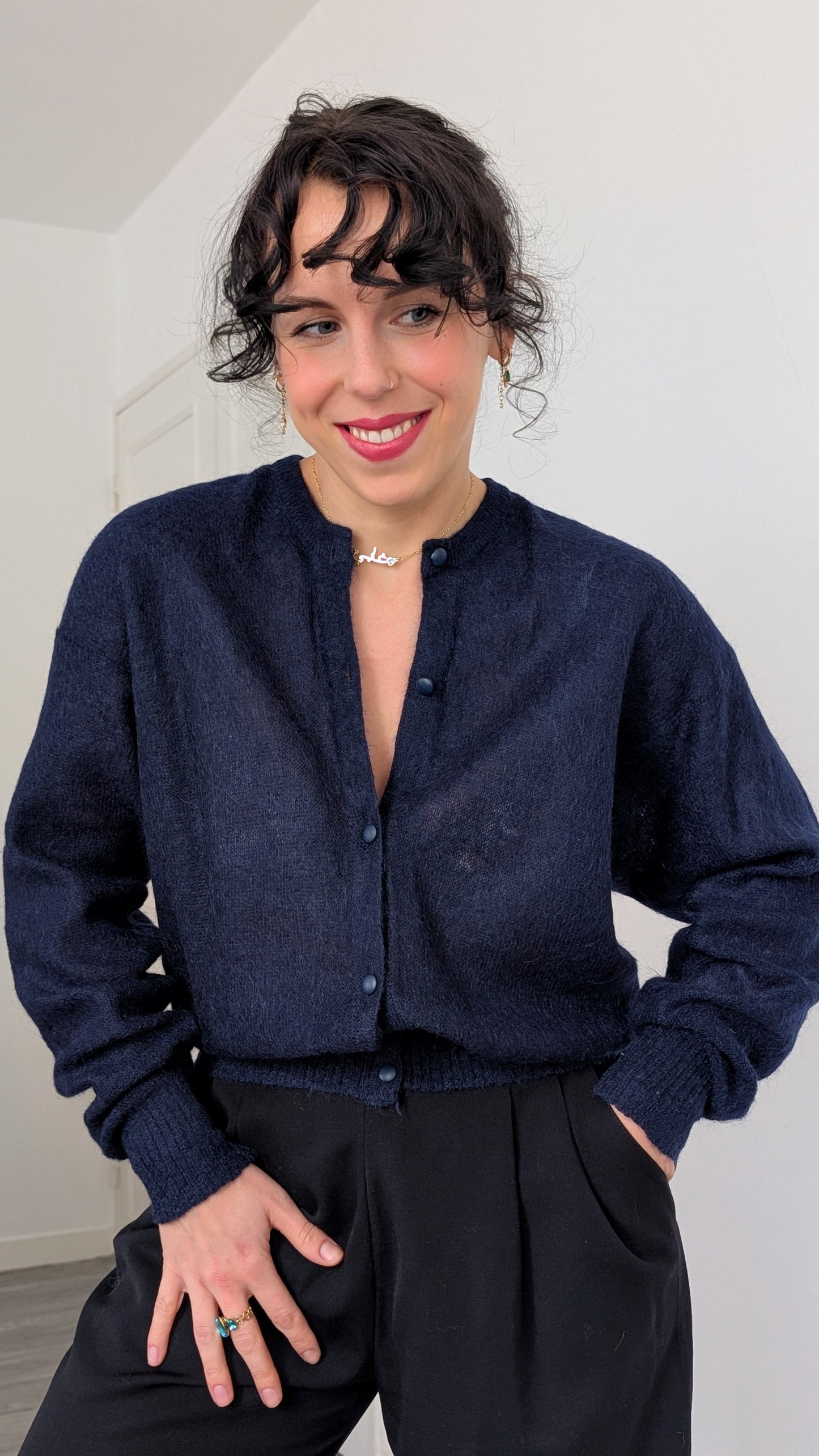 Cardigan mohair et laine T38-40