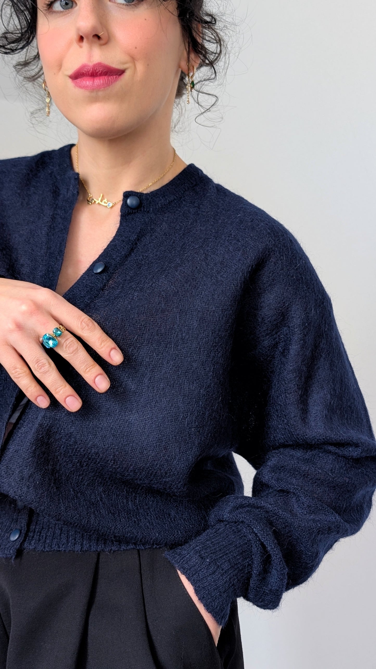 Cardigan mohair et laine T38-40