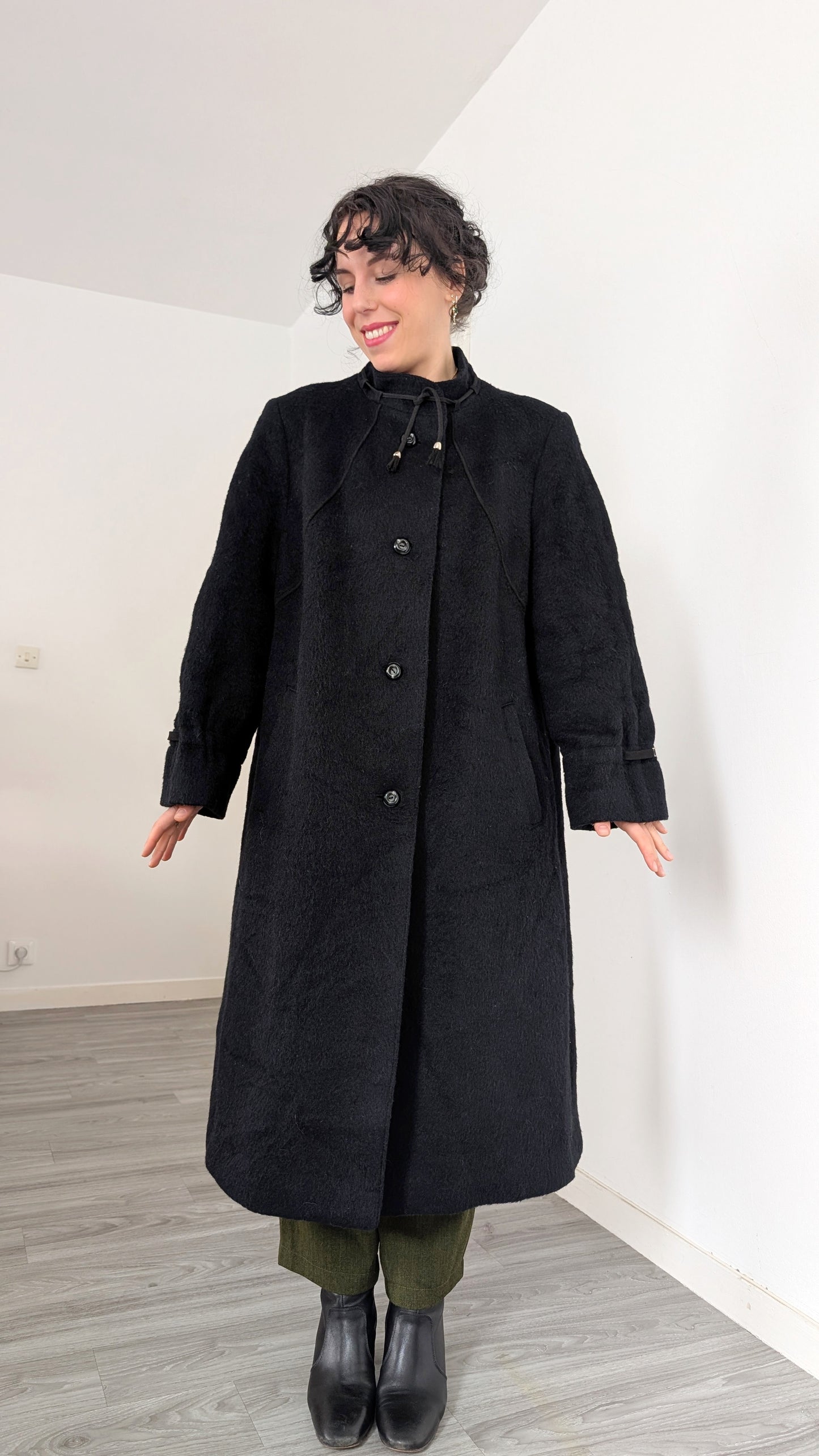 Manteau laine et mohair 70s T40-42