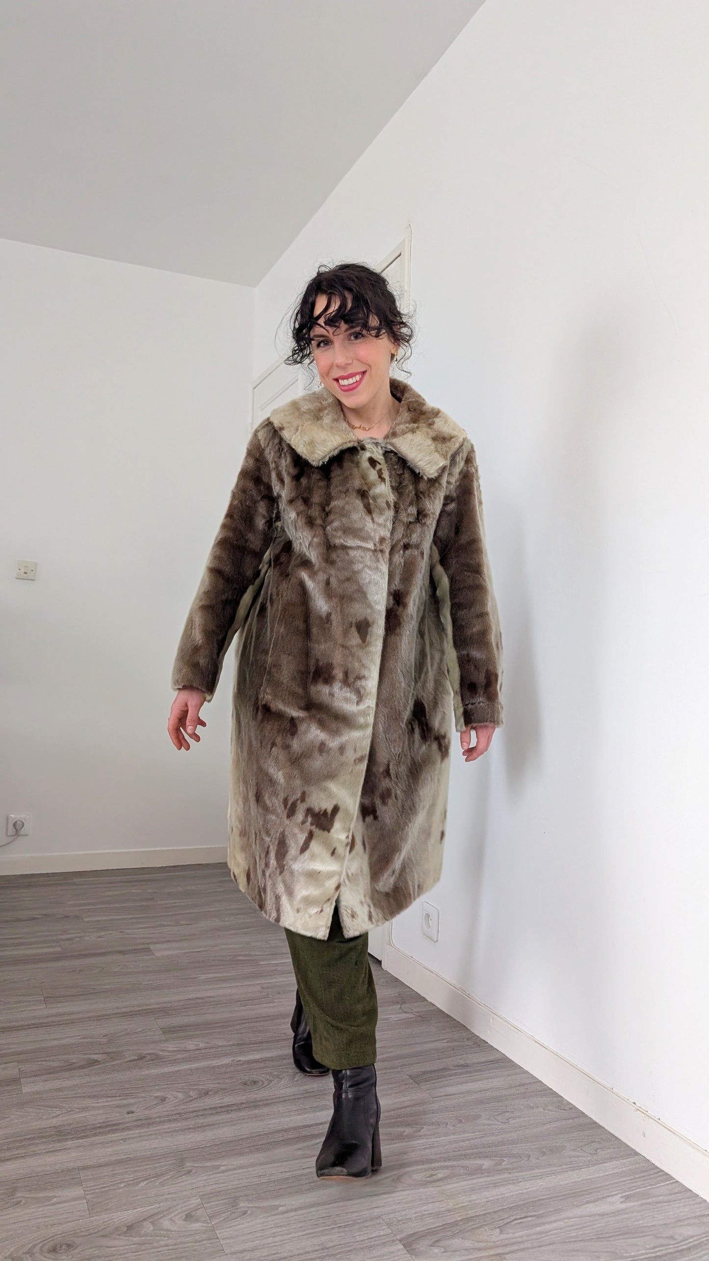 Manteau 60s fourrure poulain T38-40