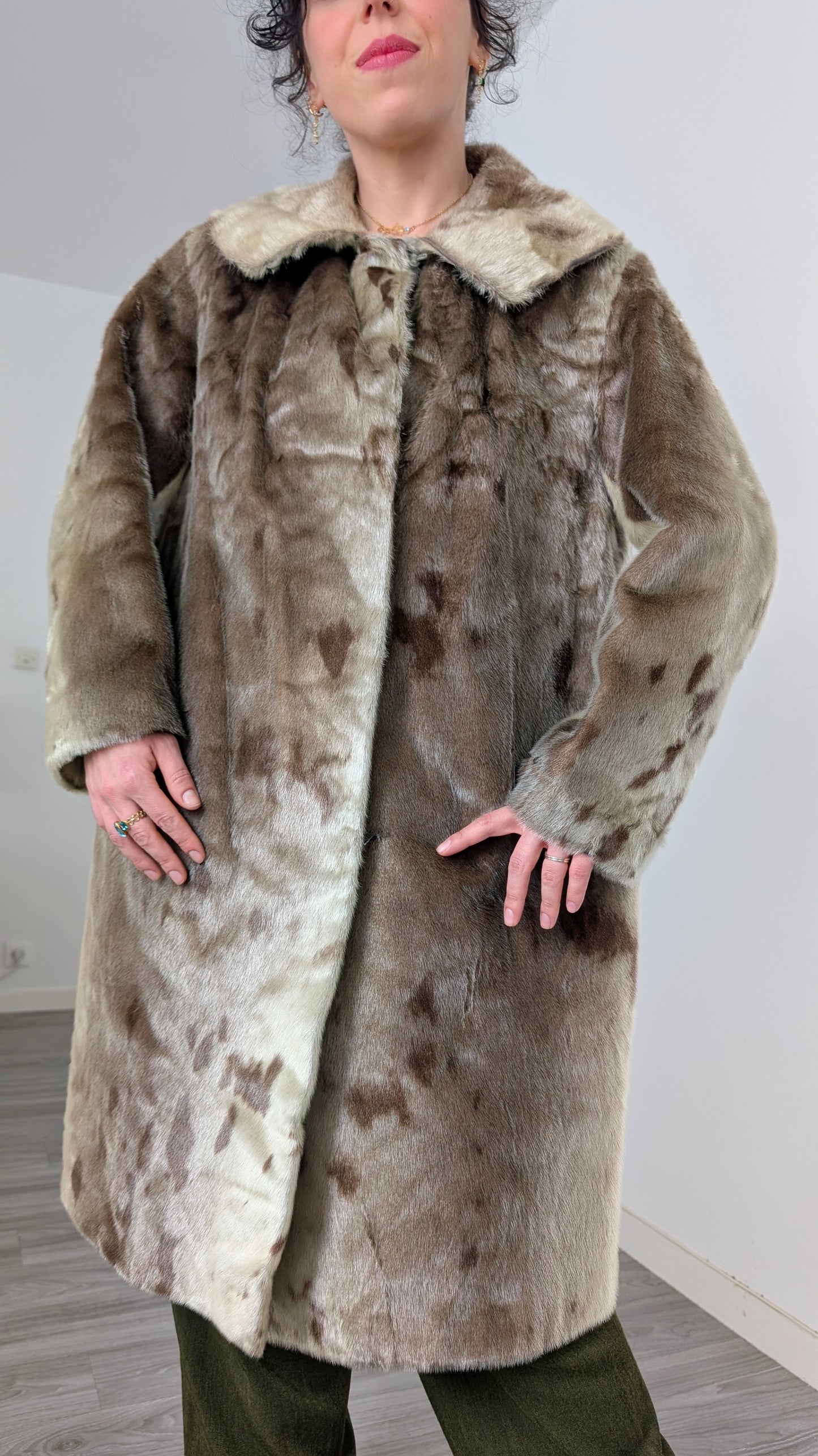 Manteau 60s fourrure poulain T38-40