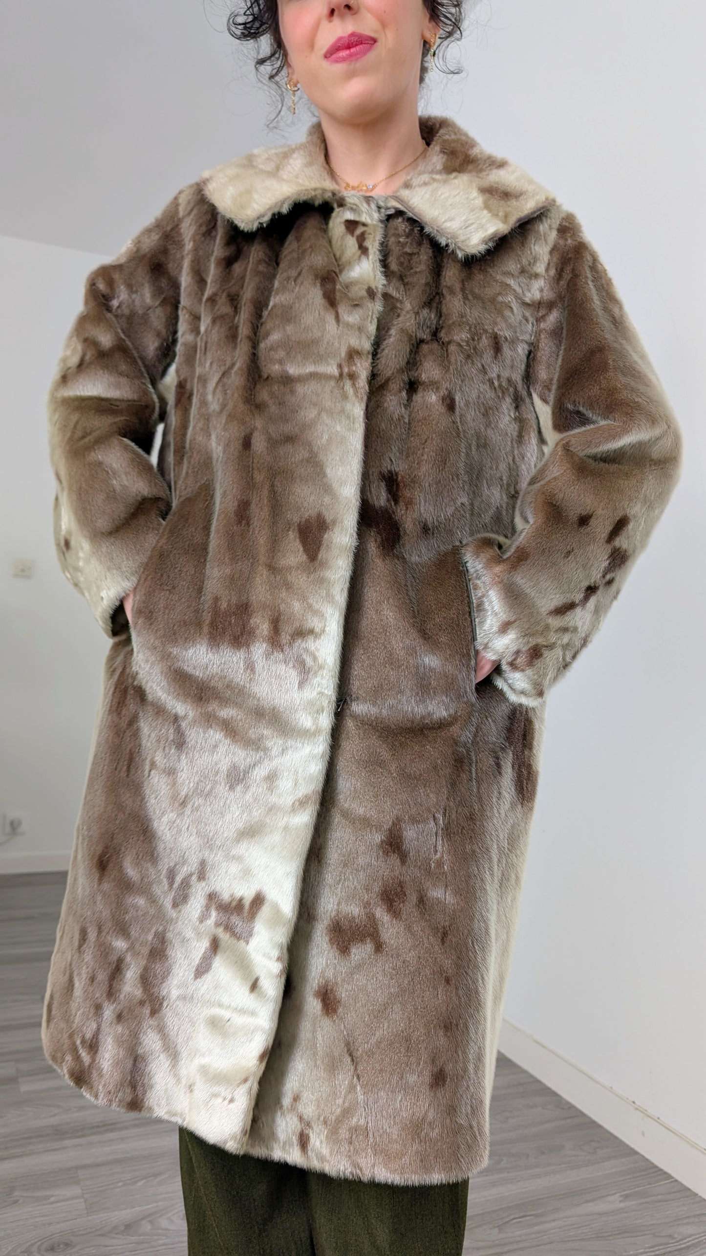 Manteau 60s fourrure poulain T38-40