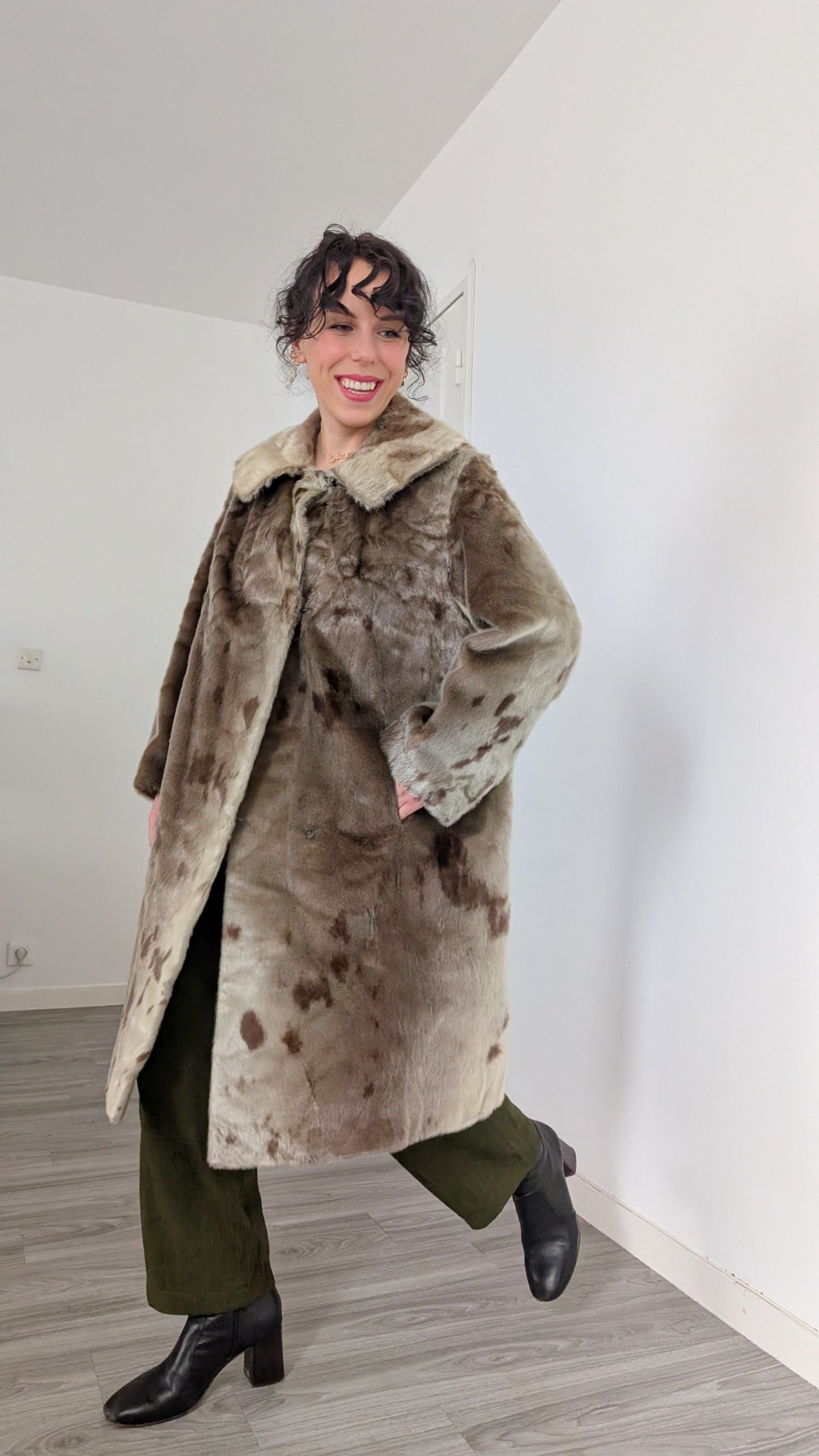 Manteau 60s fourrure poulain T38-40