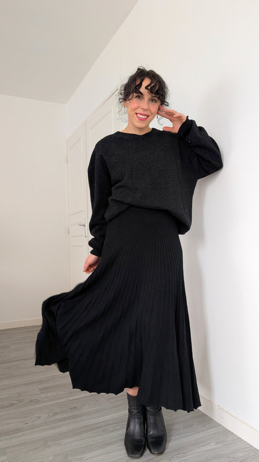 Jupe maxi plissée laine douce T36