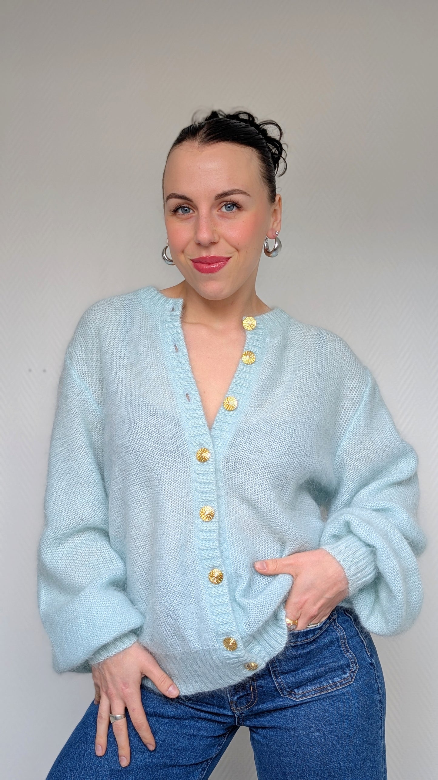 Cardigan super kid mohair 80s du 34 au 44