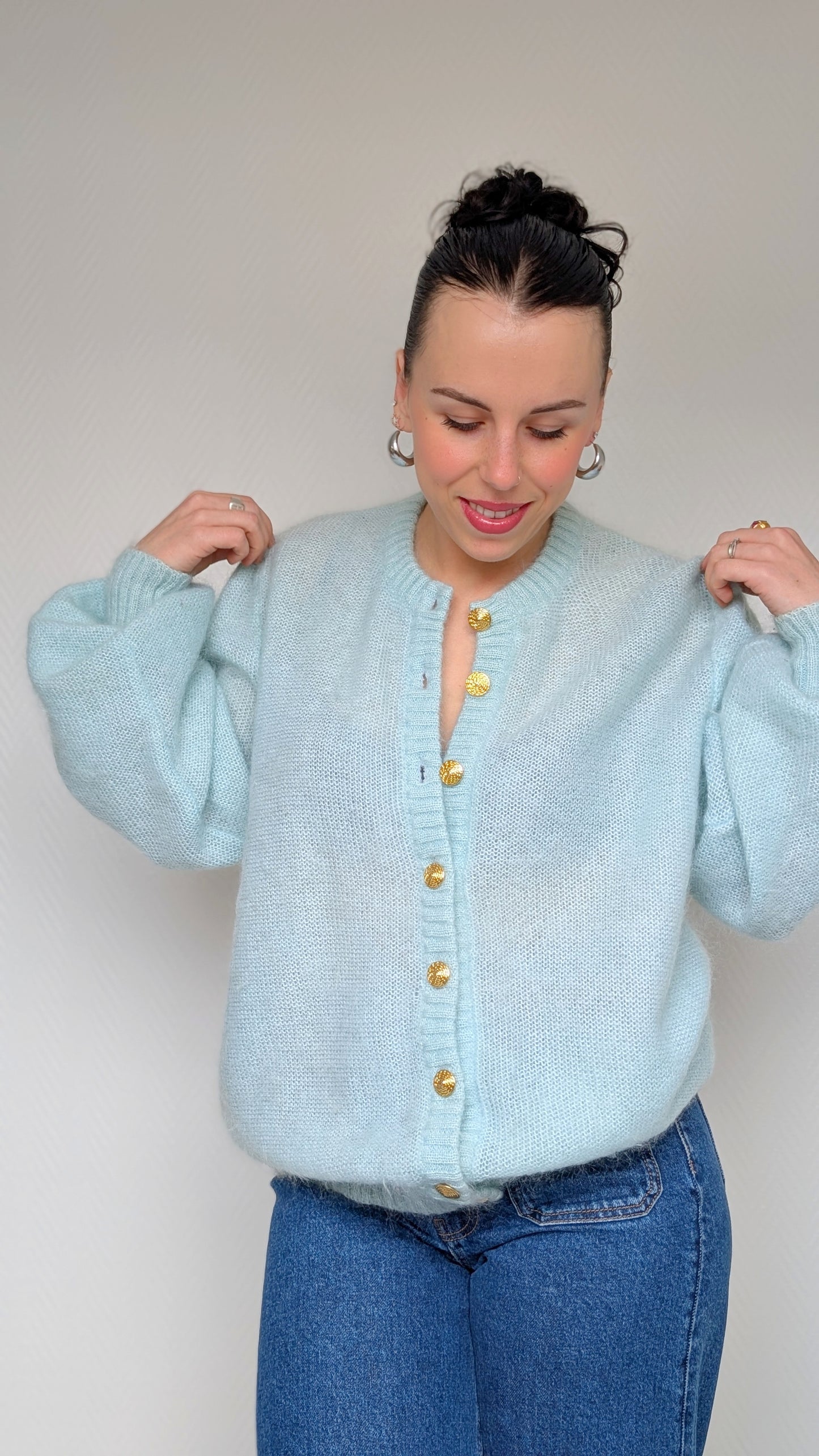 Cardigan super kid mohair 80s du 34 au 44