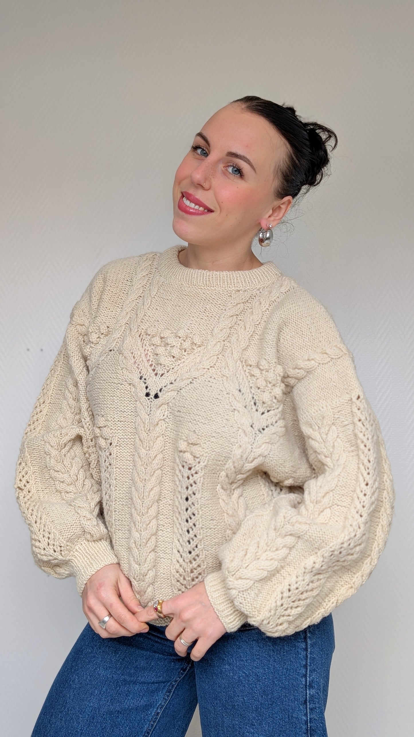 Pull irlandais fait main laine T40-42-44